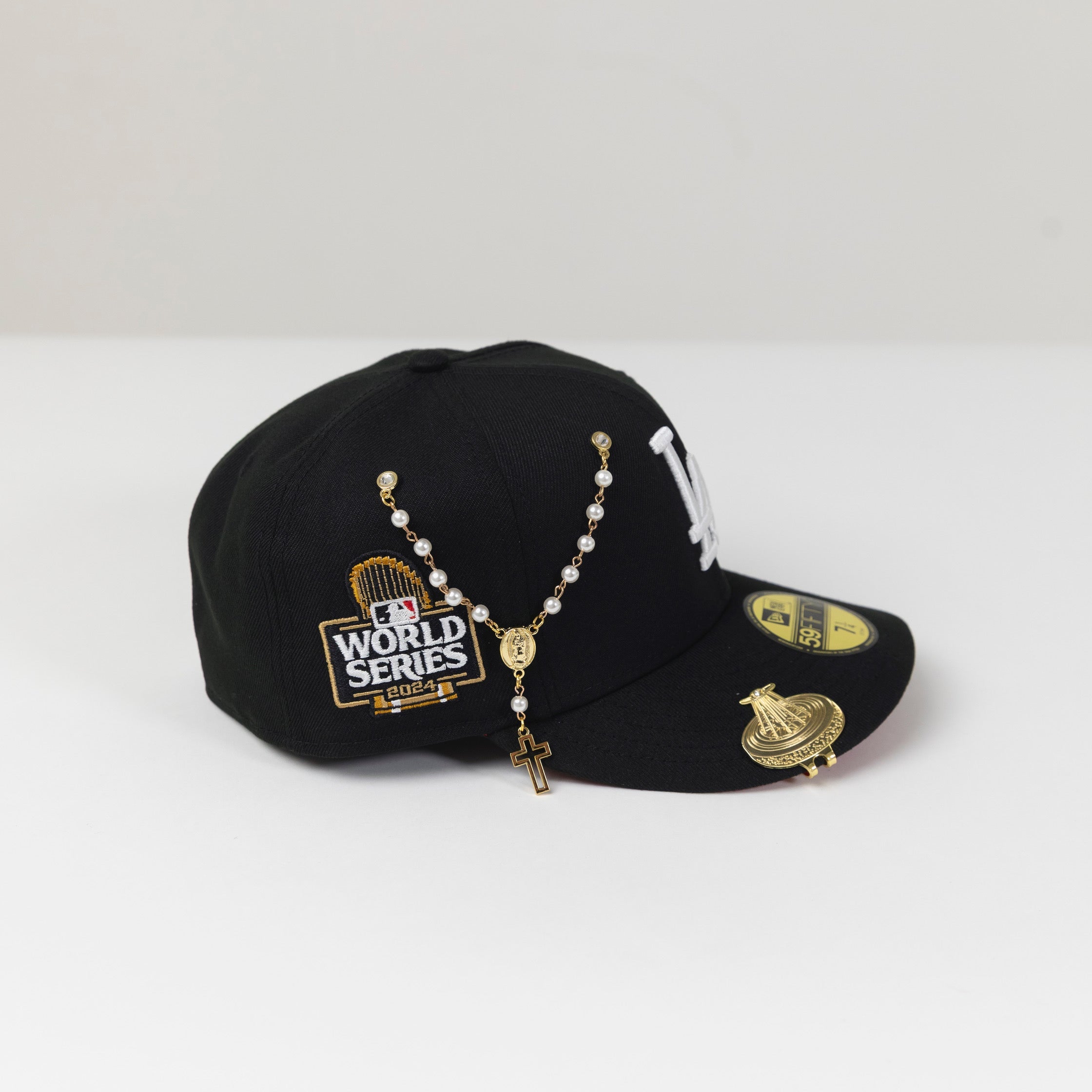 NEW ERA 59FIFTY BLACK LOS ANGELES DODGERS W/ 2024 WORLD SERIES SIDE PATCH