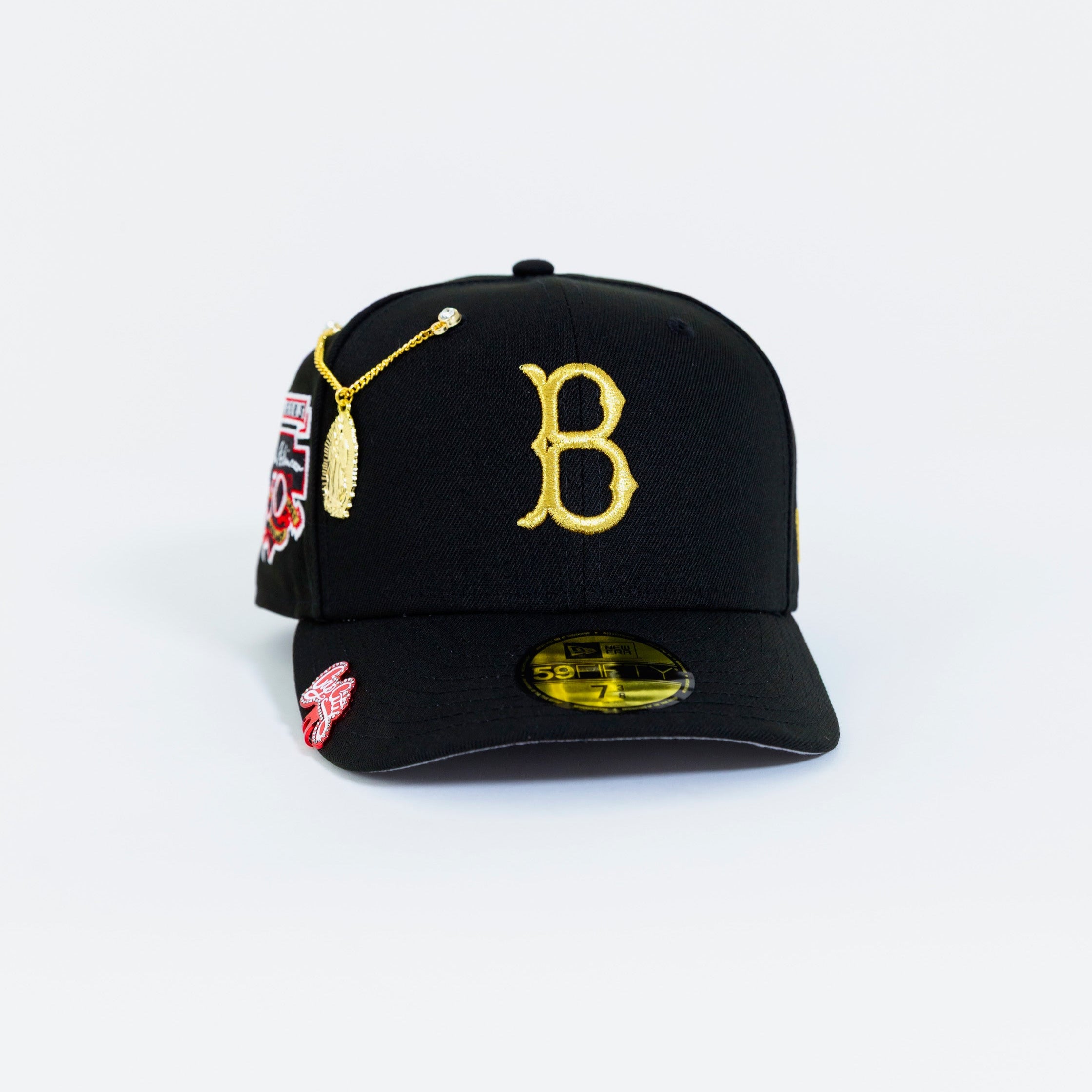 NEW ERA EXCLUSIVE 59FIFTY BLACK BROOKLYN DODGERS W/ "JACKIE ROBINSON" SIDE PATCH