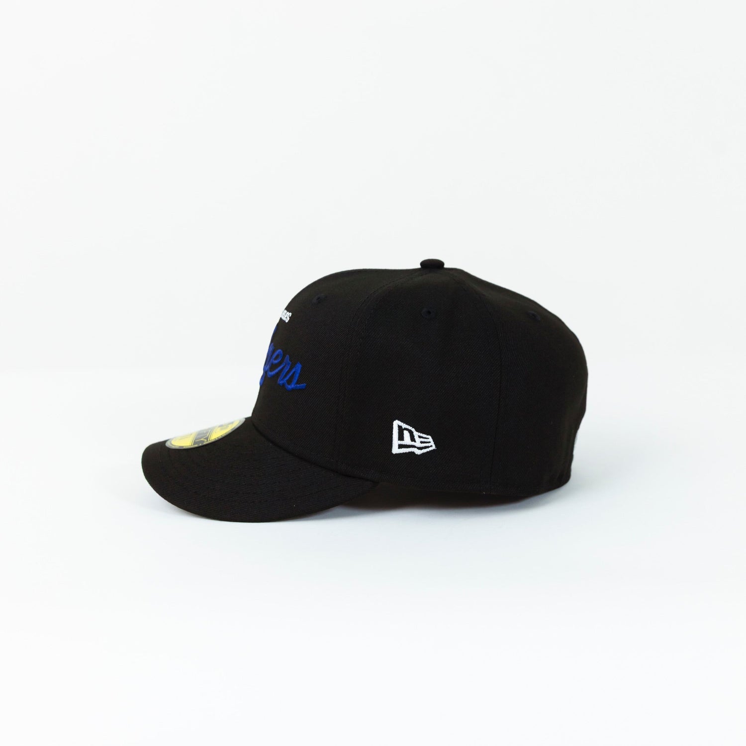 NEW ERA 59FIFTY BLACK LOS ANGELES DODGERS SCRIPT W/ 2024 WORLD SERIES CHAMPIONS SIDE PATCH