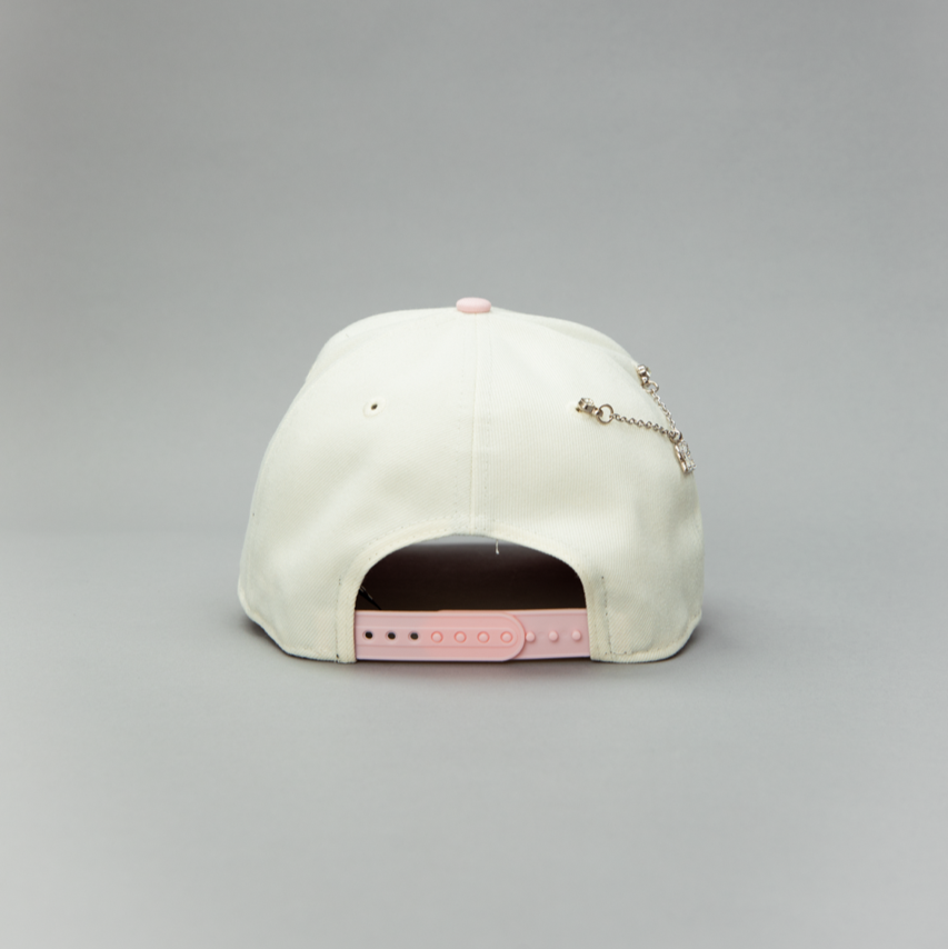 NEW ERA EXCLUSIVE 9FIFTY A-FRAME CHROME/ PINK HOUSTON ASTROS W/ PINK ROSE + 35 GREAT YEARS SIDE PATCH
