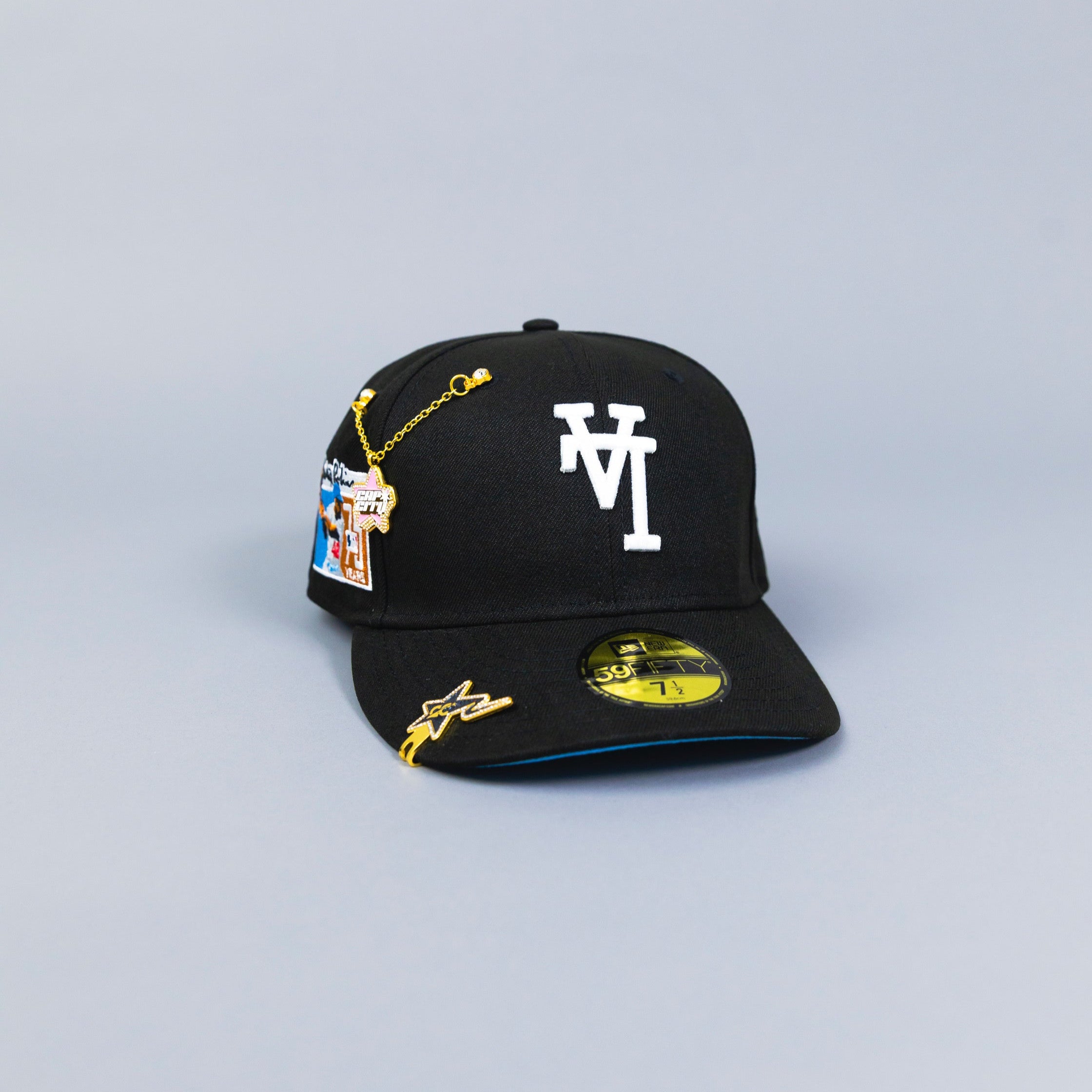 NEW ERA EXCLUSIVE 59FIFTY BLACK UPSIDE DOWN LOS ANGELES DODGERS W/ "JACKIE ROBINSON" SIDE PATCH