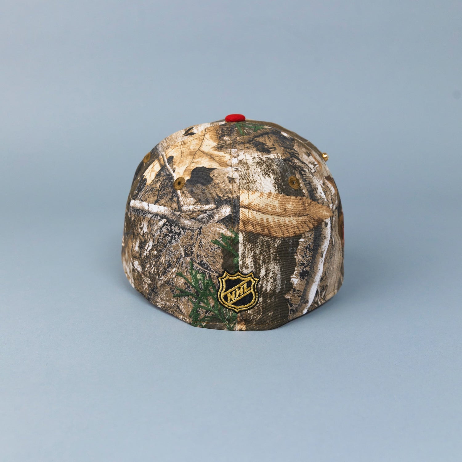 NEW ERA 59FIFTY REALTREE/ BLACK CHICAGO BLACKHAWKS W/ 75TH ANNIVERSARY SIDE PATCH