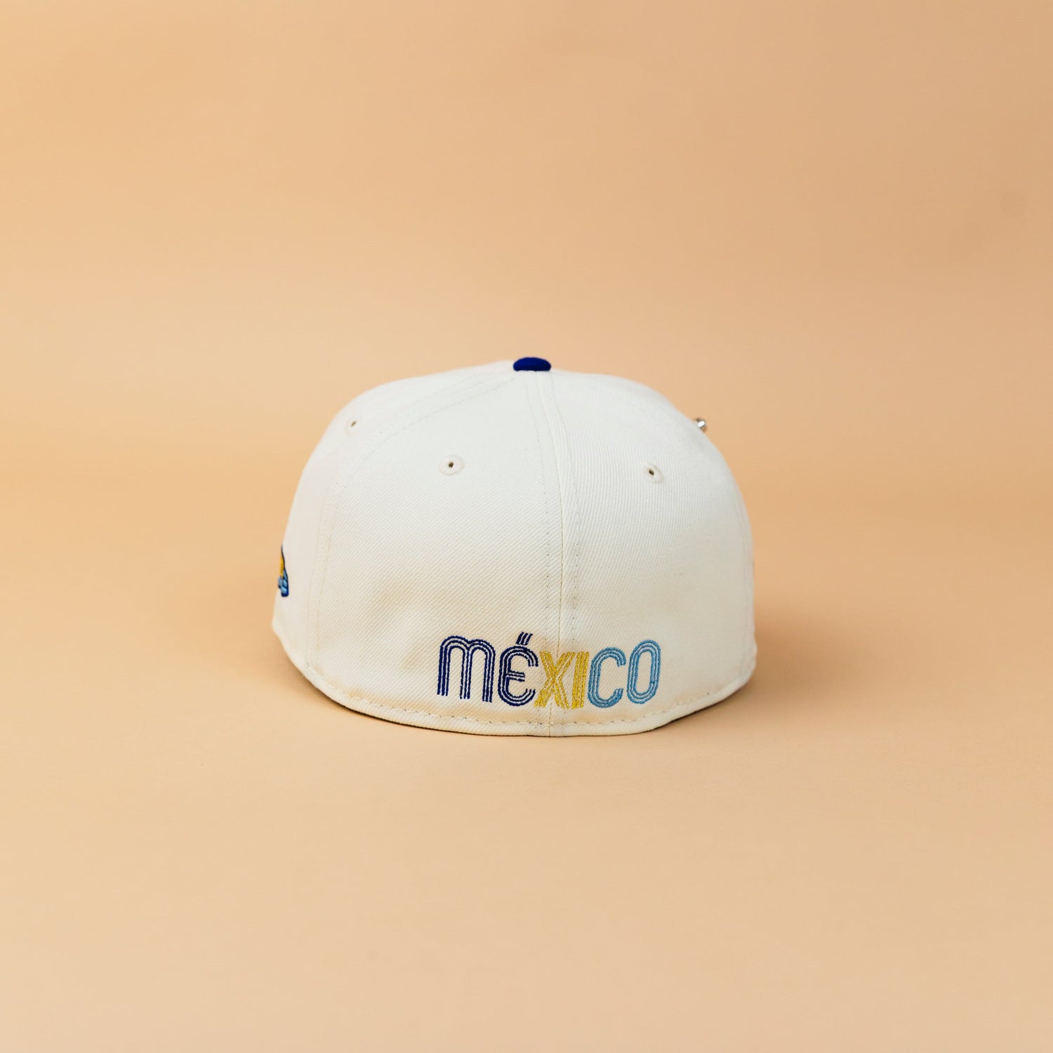 NEW ERA EXCLUSIVE 59FIFTY CHROME/ BLUE MEXICO 2025 WORLD BASEBALL CLASSIC W/ MEXICO FLAG SIDE PATCH