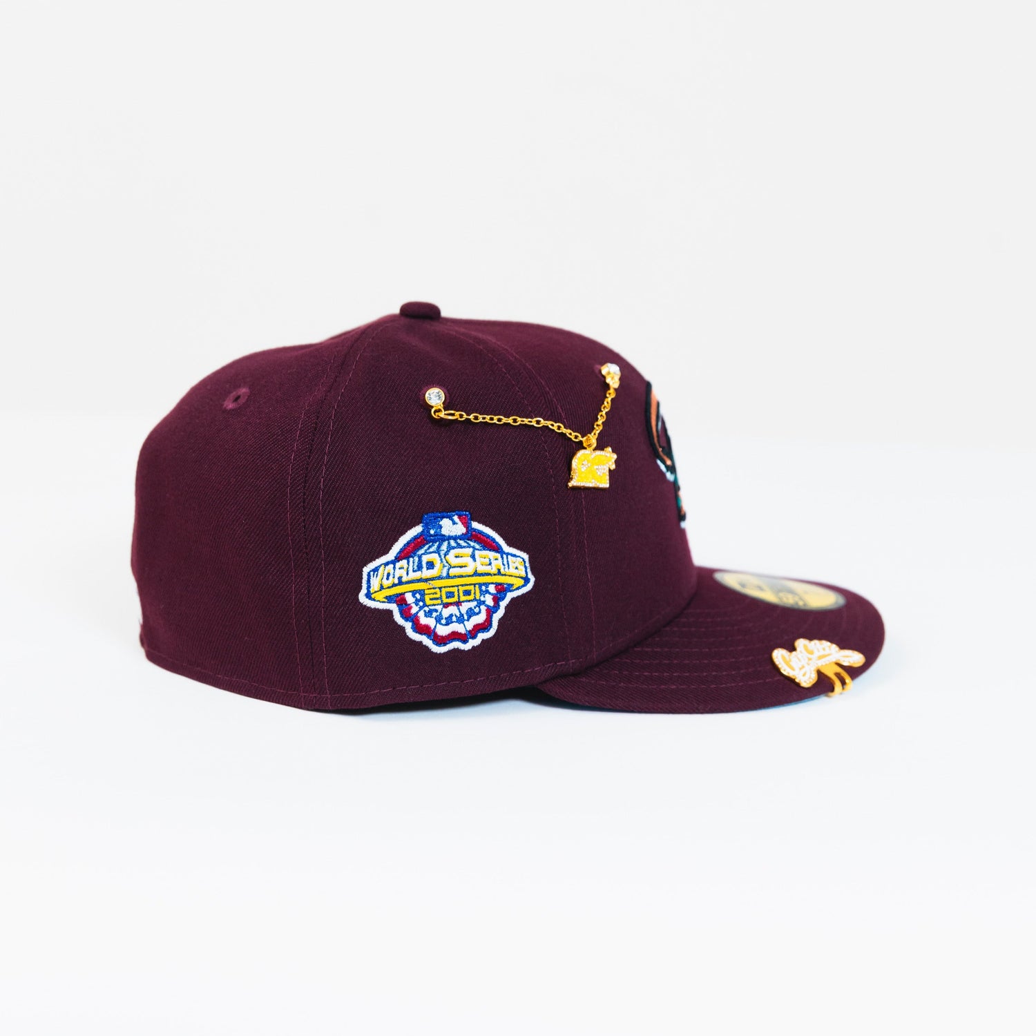 NEW ERA EXCLUSIVE 59FIFTY BURGUNDY ARIZONA DIAMONDBACKS W/ 2001 WORLD SERIES SIDE PATCH