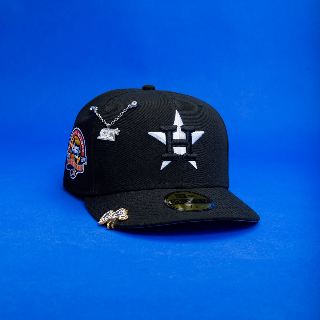 NEW ERA EXCLUSIVE 59FIFTY BLACK HOUSTON ASTROS W/ 45TH ANNIVERSARY SID