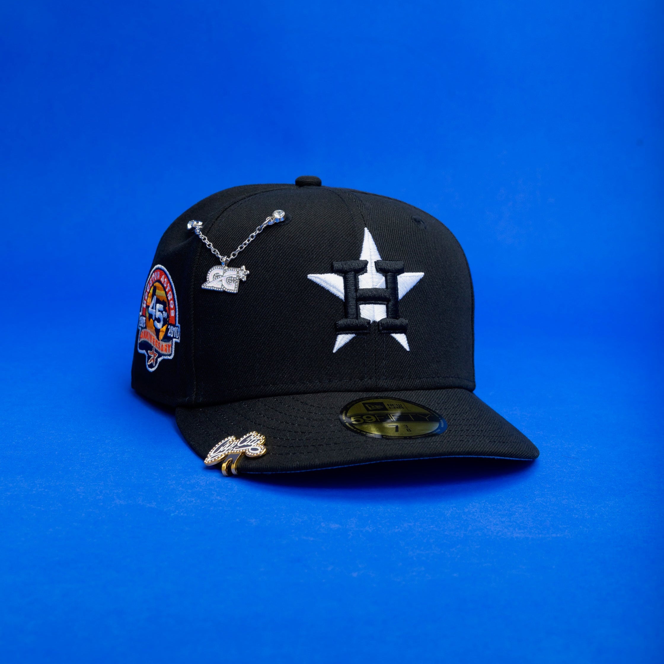 NEW ERA EXCLUSIVE 59FIFTY BLACK HOUSTON ASTROS W/ 50TH ANNIVERSARY SIDE PATCH