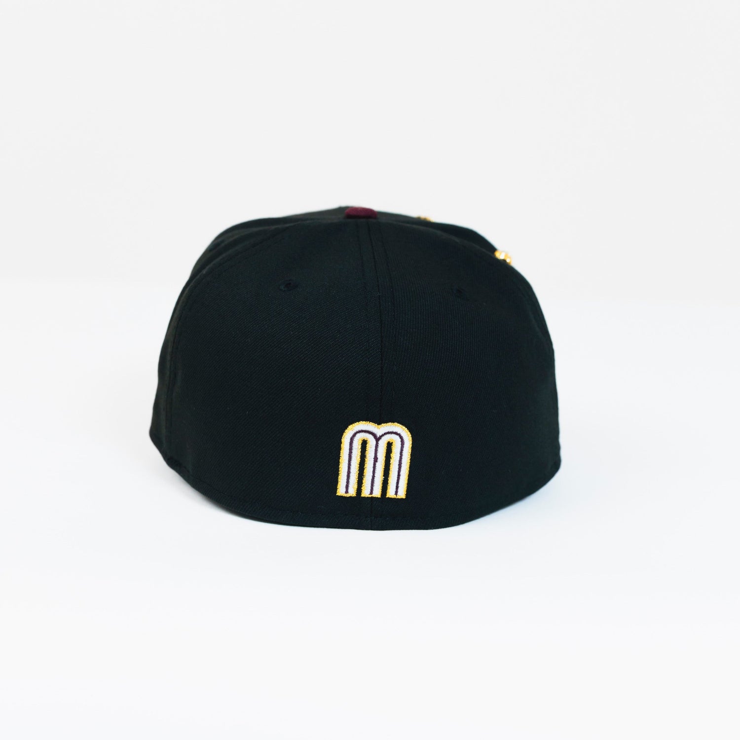NEW ERA EXCLUSIVE 59FIFTY BLACK/ BURGUNDY MEXICO 2025 WORLD BASEBALL CLASSIC W/ MEXICO FALG SIDE PATCH