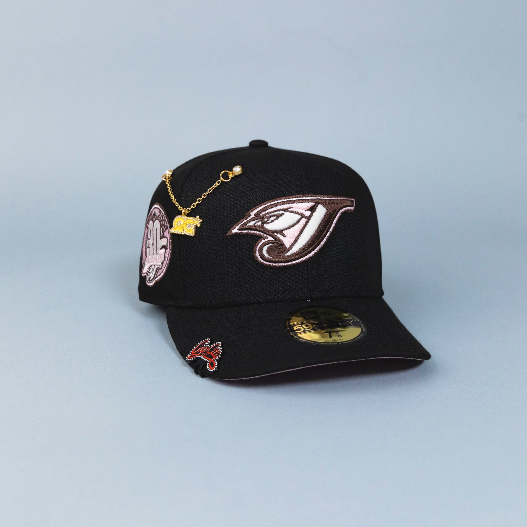 NEW ERA EXCLUSIVE 59FIFTY BLACK TORONTO BLUEJAYS W/ 30TH SEASON SIDE PATCH