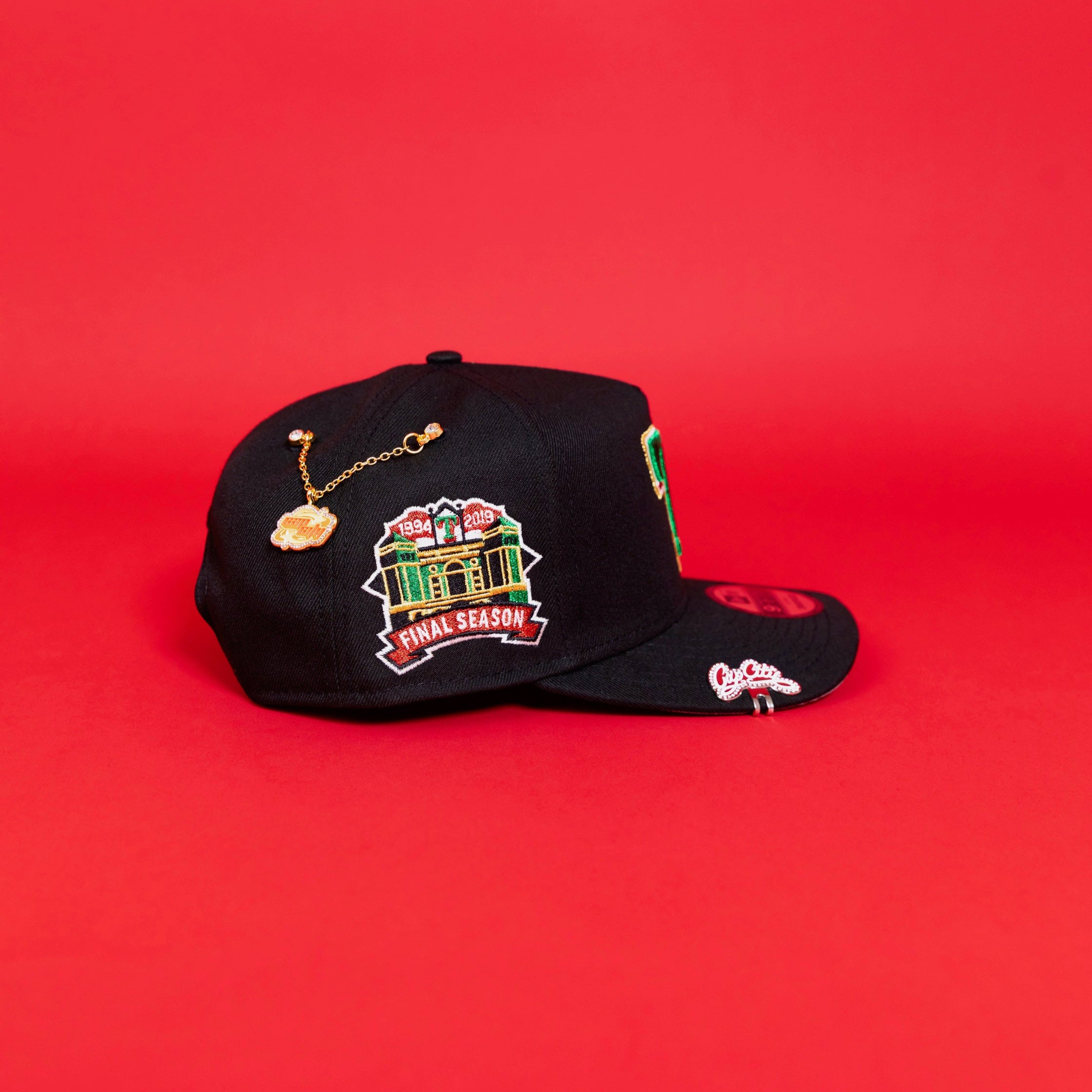 NEW ERA EXCLUSIVE 9FIFTY A-FRAME BLACK TEXAS RANGERS SNAPBACK W/ FINAL SEASON SIDE PATCH
