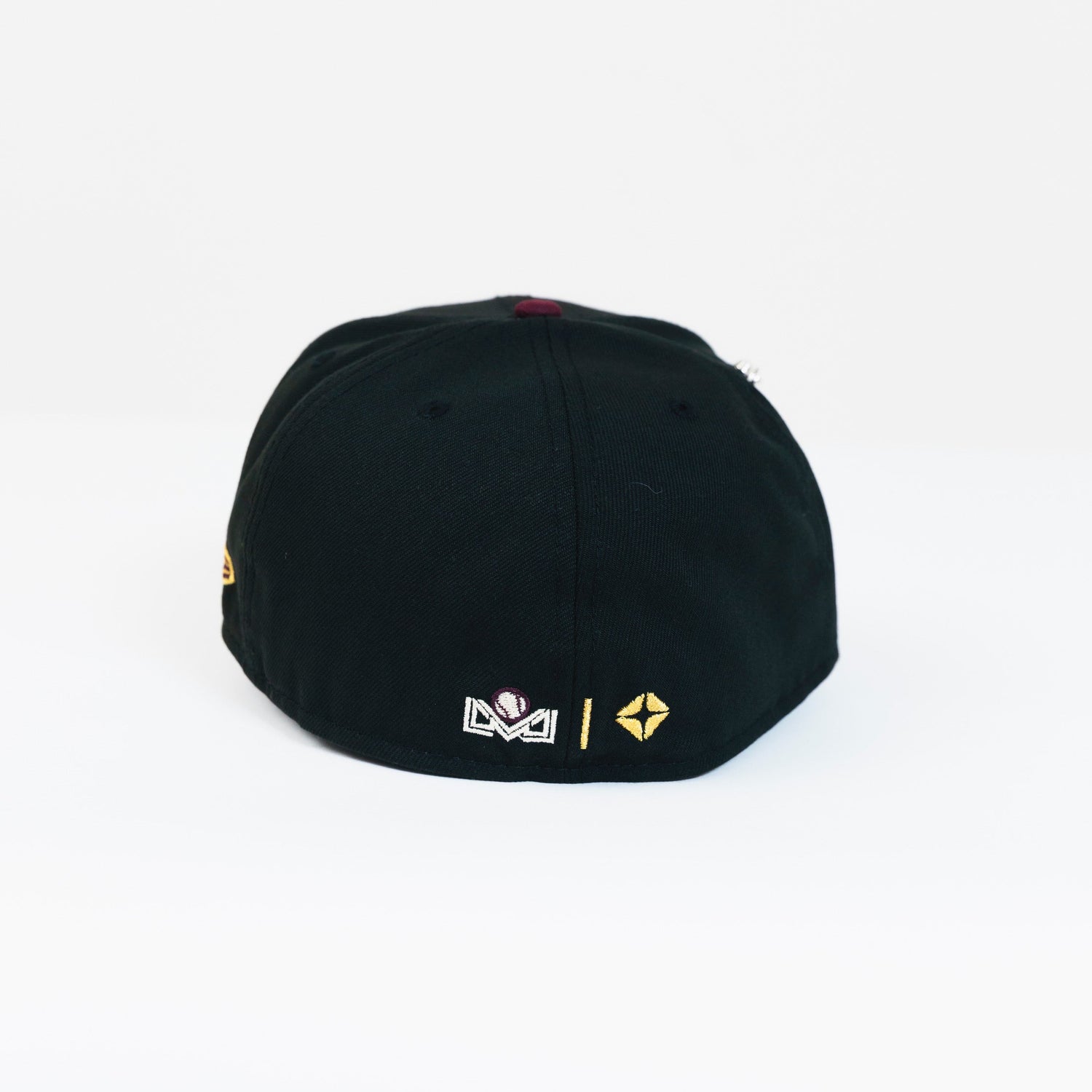 NEW ERA EXCLUSIVE 59FIFTY BLACK/ BURGUNDY CHARROS DE JALISCO W/ EL GALLO SIDE PATCH