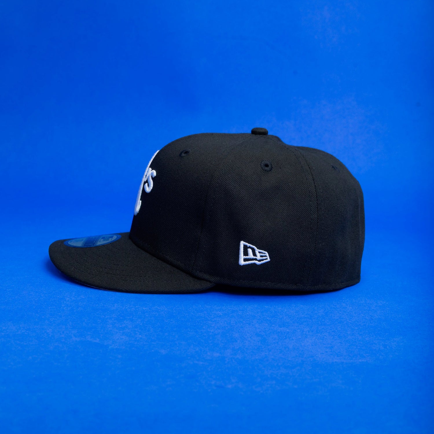 NEW ERA EXCLUSIVE 59FIFTY BLACK OAKLAND ATHLETICS W/ 25TH ANNIVERSARY SIDE PATCH