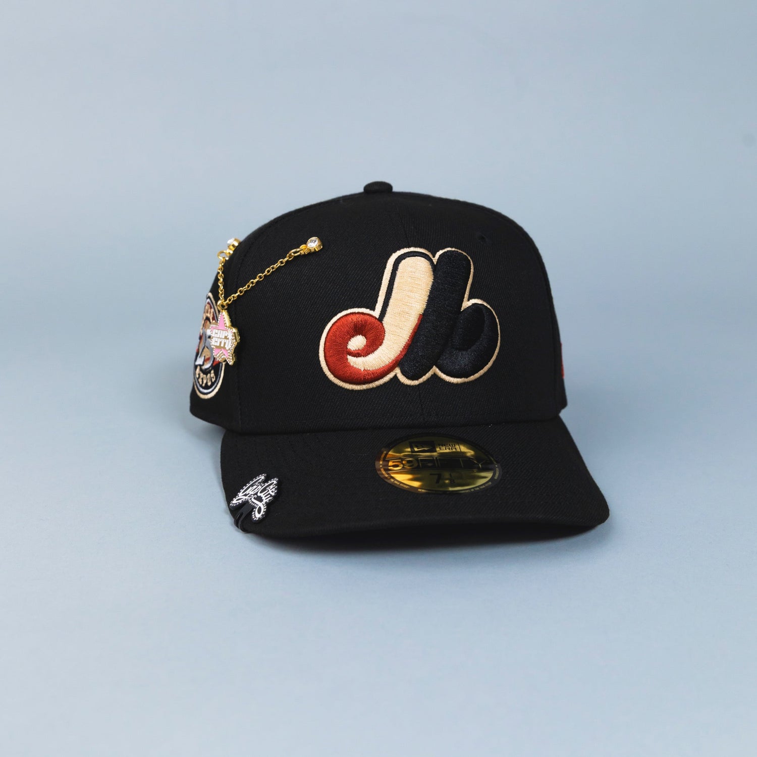 NEW ERA EXCLUSIVE 59FIFTY BLACK MONTREAL EXPOS W/ 25TH ANNIVERSARY SIDE PATCH