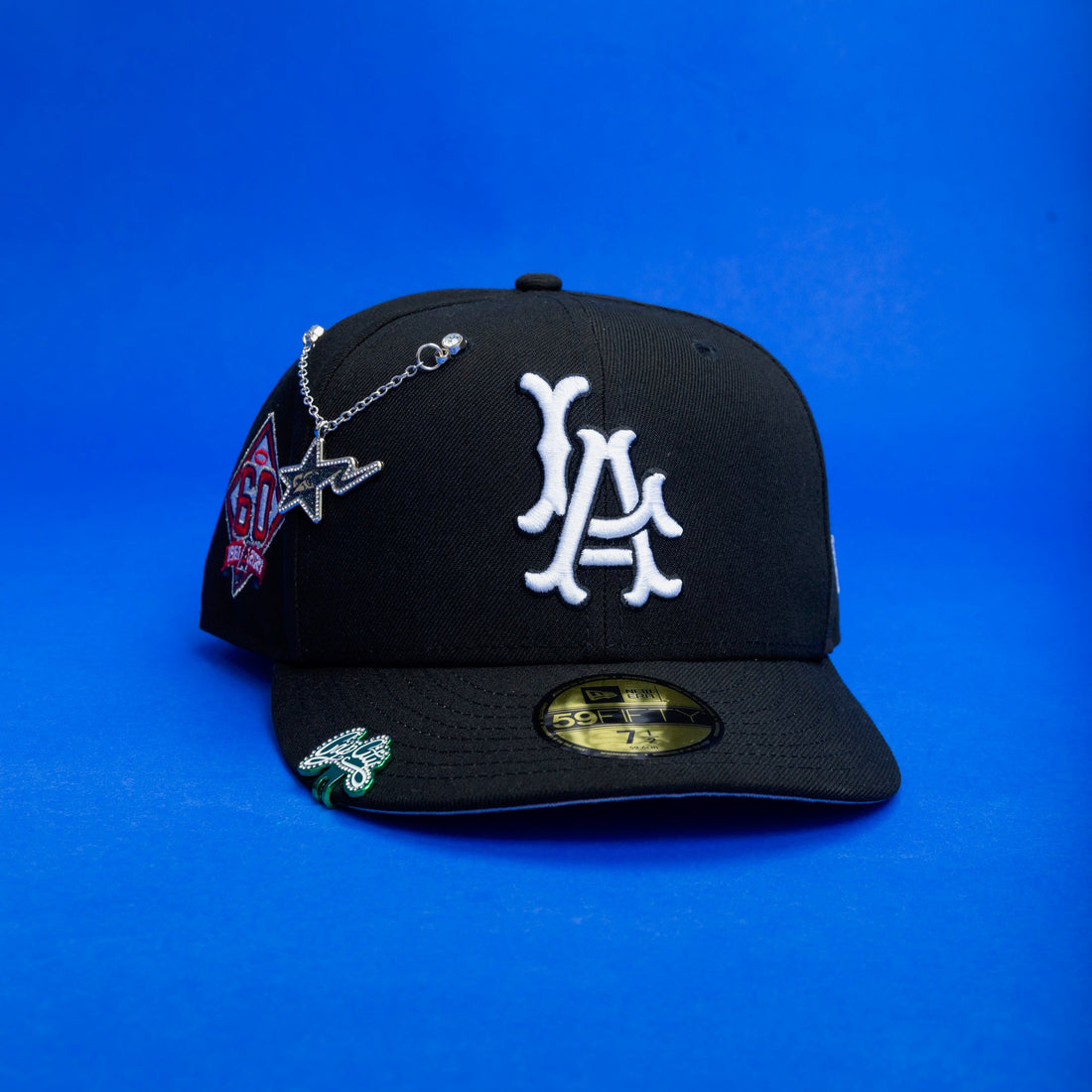 NEW ERA 59FIFTY BLACK LOS ANGELES ANGELS W/ 60TH ANNIVERSARY SIDE PATCH