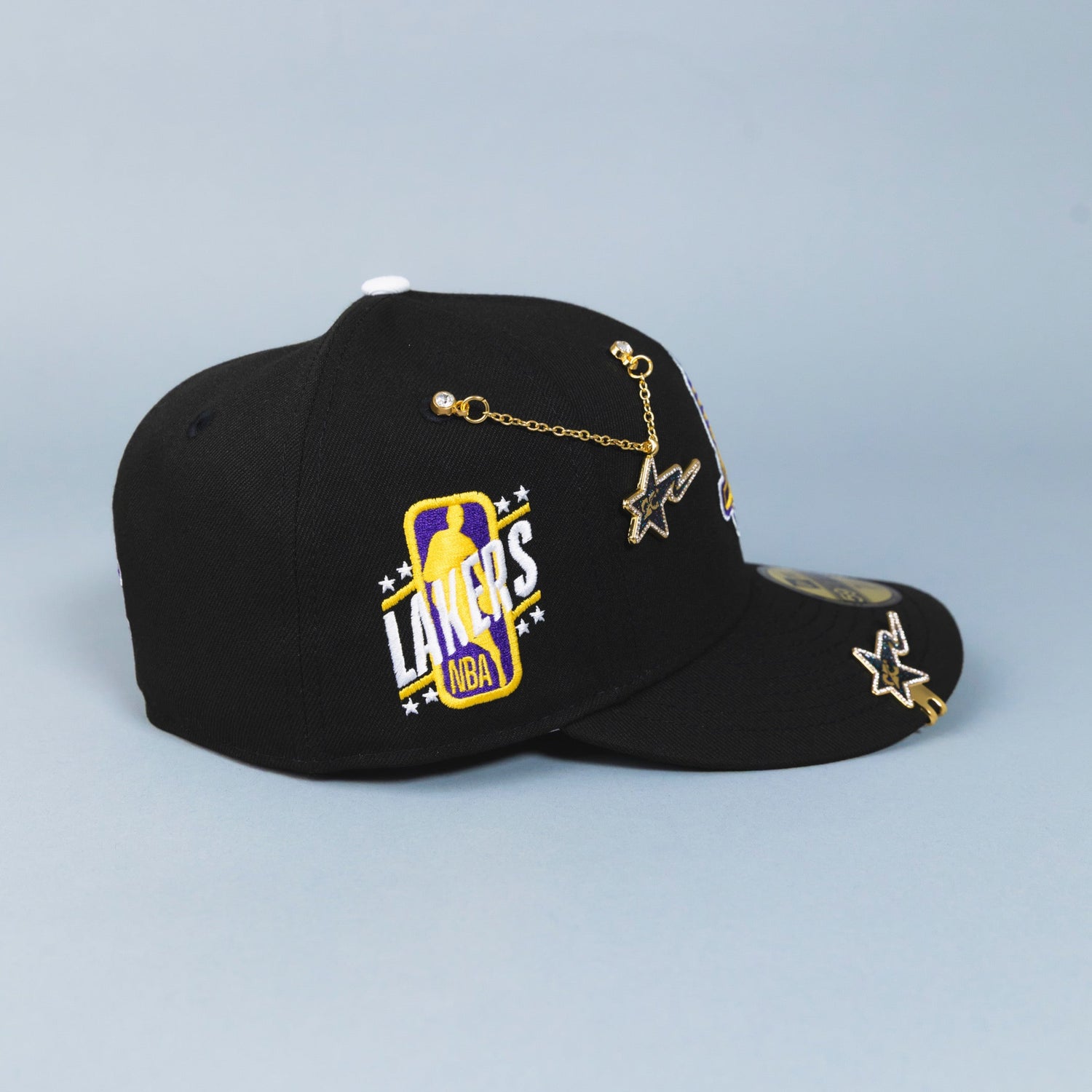 NEW ERA EXCLUSIVE 59FIFTY BLACK LOS ANGELES LAKERS DRIP LOGO W/ "LAKERS" SIDE PATCH