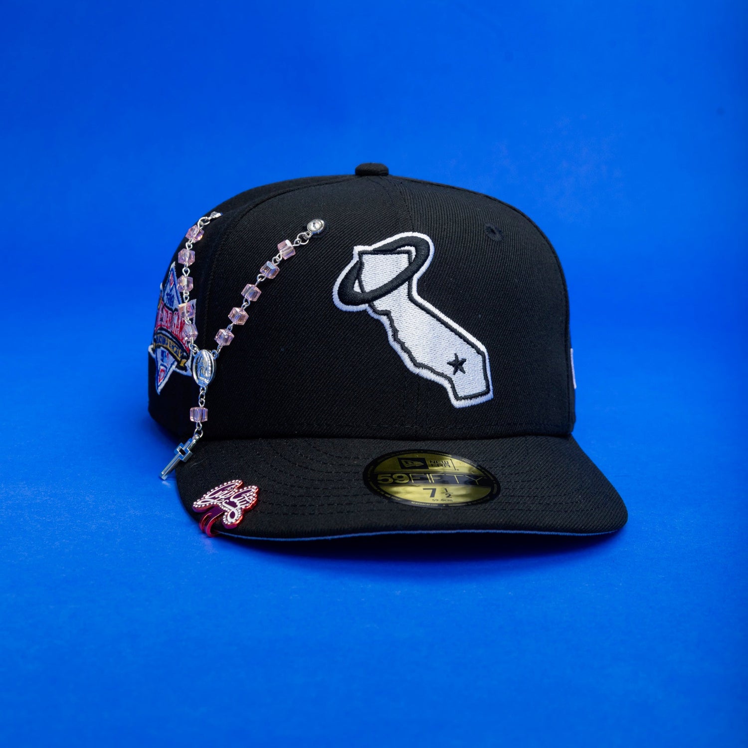 NEW ERA 59FIFTY BLACK ANAHEIM ANGELS W/ "CALI STATE LOGO" + 1989 ALL STAR GAME SIDE PATCH