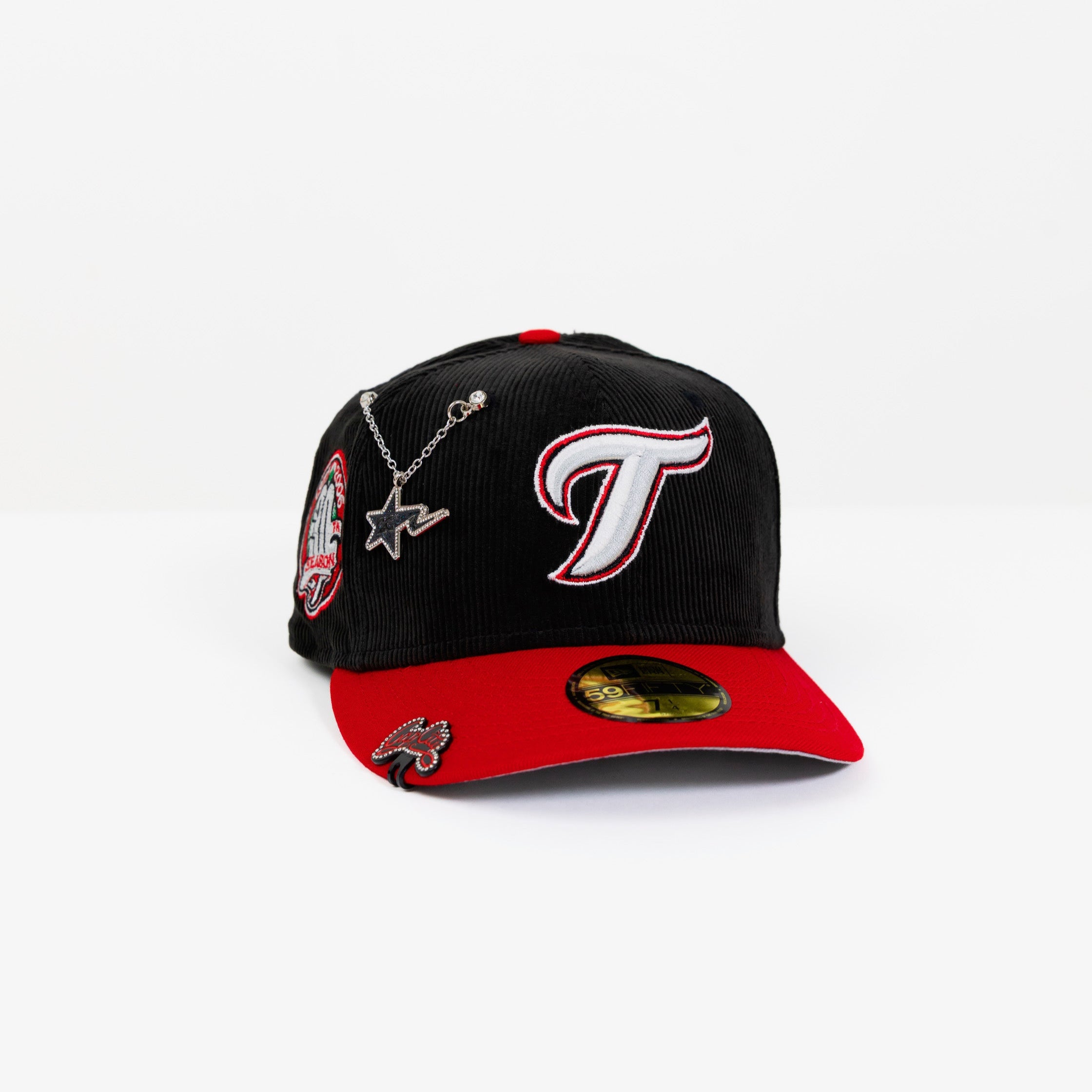 NEW ERA EXCLUSIVE 59FIFTY CORDUROY/ BURGUNDY TORONTO BLUE JAYS W/ 3OTH ANNIVERSARY SIDE PATCH