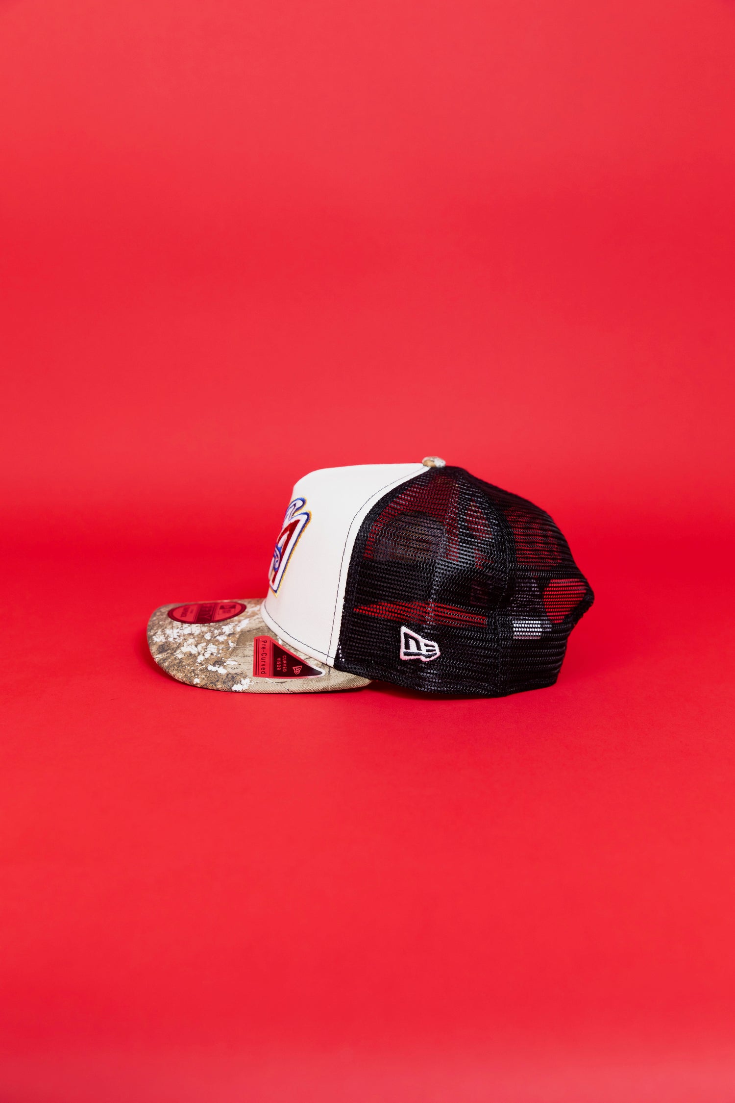 NEW ERA 9FIFTY A-FRAME CHROME/ REALTREE ANAHEIM ANGELS MESHBACK SNAPBACK W/ 50TH ANNIVERSARY SIDE PATCH