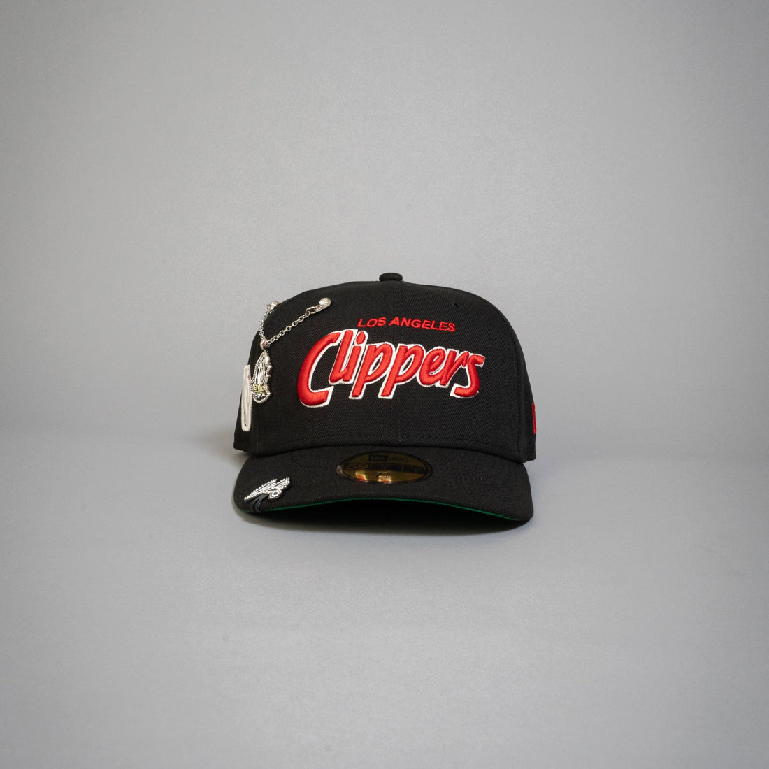 NEW ERA EXCLUSIVE 59FIFTY BLACK LOS ANGELES CLIPPERS SCRIPT W/ NBA LOG