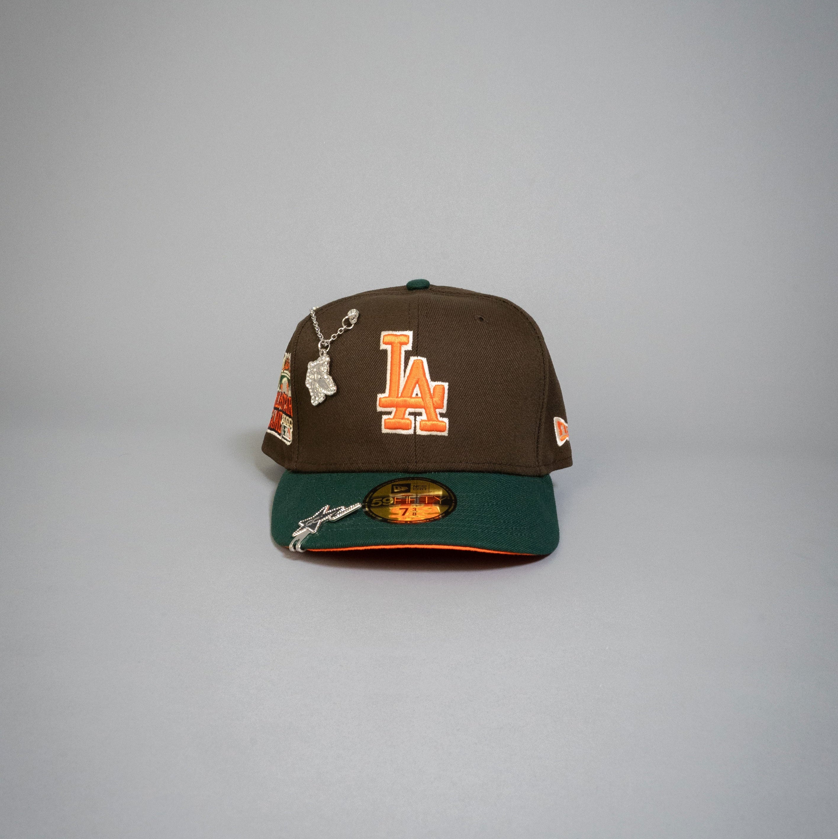 NEW ERA EXCLUSIVE 59FIFTY MOCHA/ NAVY LOS ANGELES DODGERS W/ 2000 ALL STAR GAME SIDE PATCH