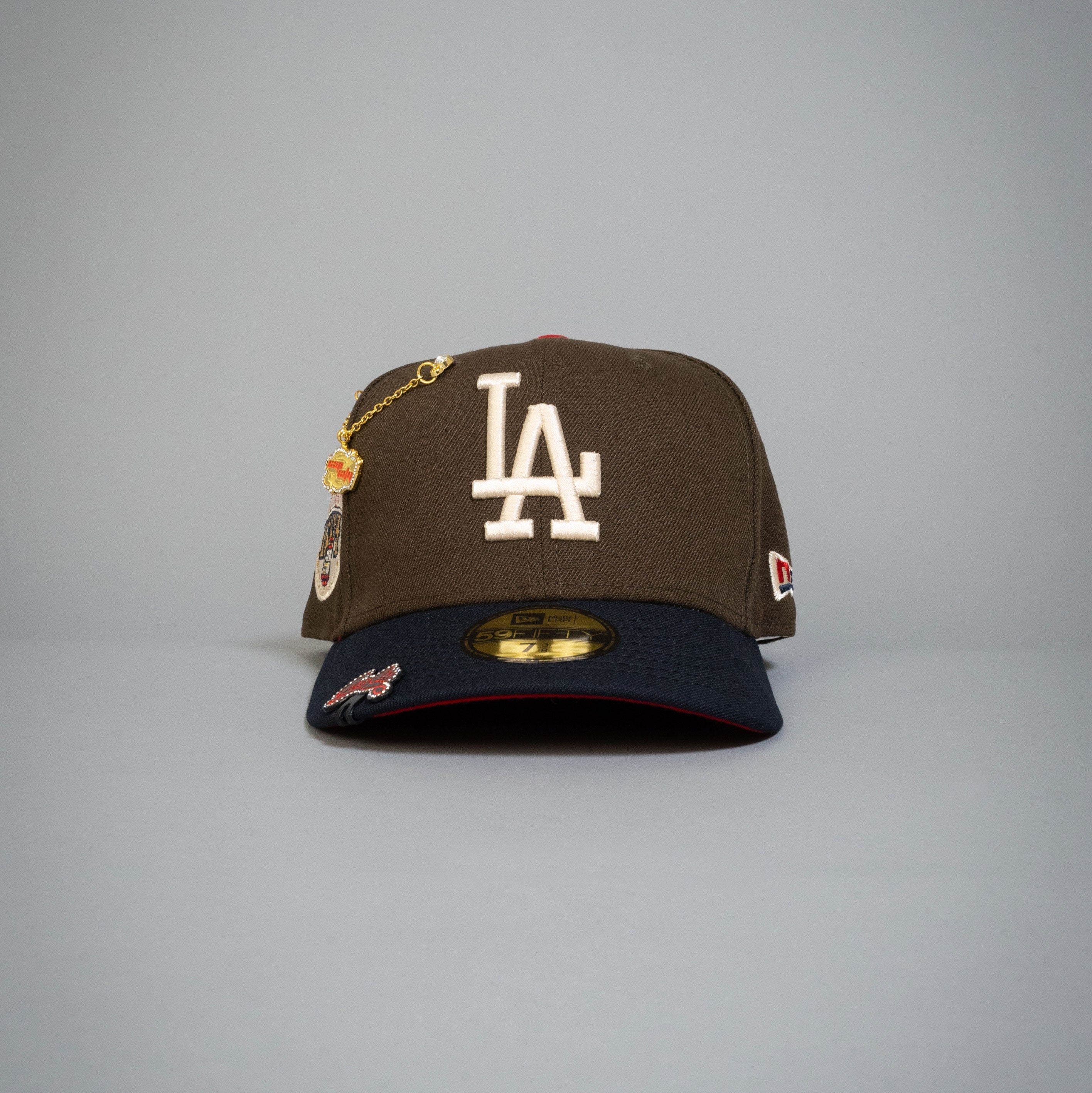 NEW ERA EXCLUSIVE 59FIFTY MOCHA/ NAVY LOS ANGELES DODGERS W/ 1984 ALL STAR GAME SIDE PATCH