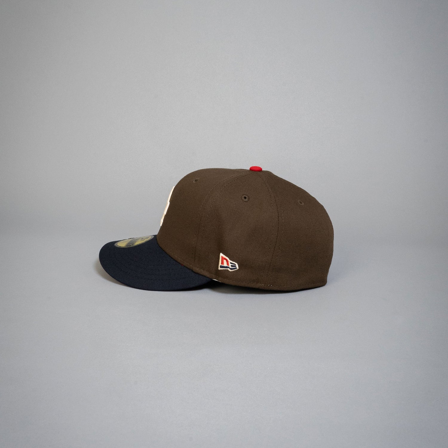 NEW ERA EXCLUSIVE 59FIFTY MOCHA/ NAVY LOS ANGELES DODGERS W/ 1984 ALL STAR GAME SIDE PATCH