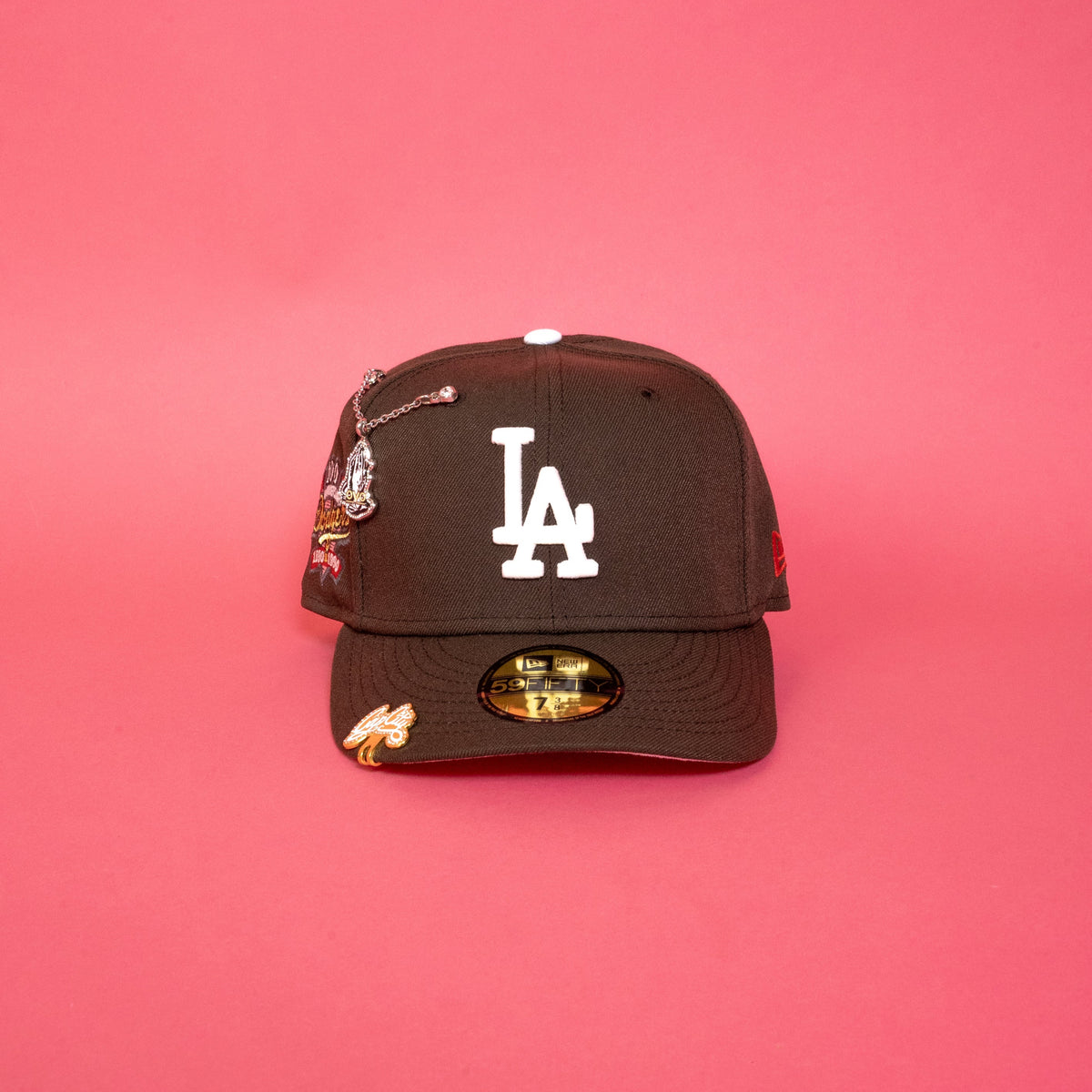 NEW ERA EXCLUSIVE 59FIFTY WALNUT LOS ANGELES DODGERS W/ 100TH ANNIVERSARY SIDE PATCH