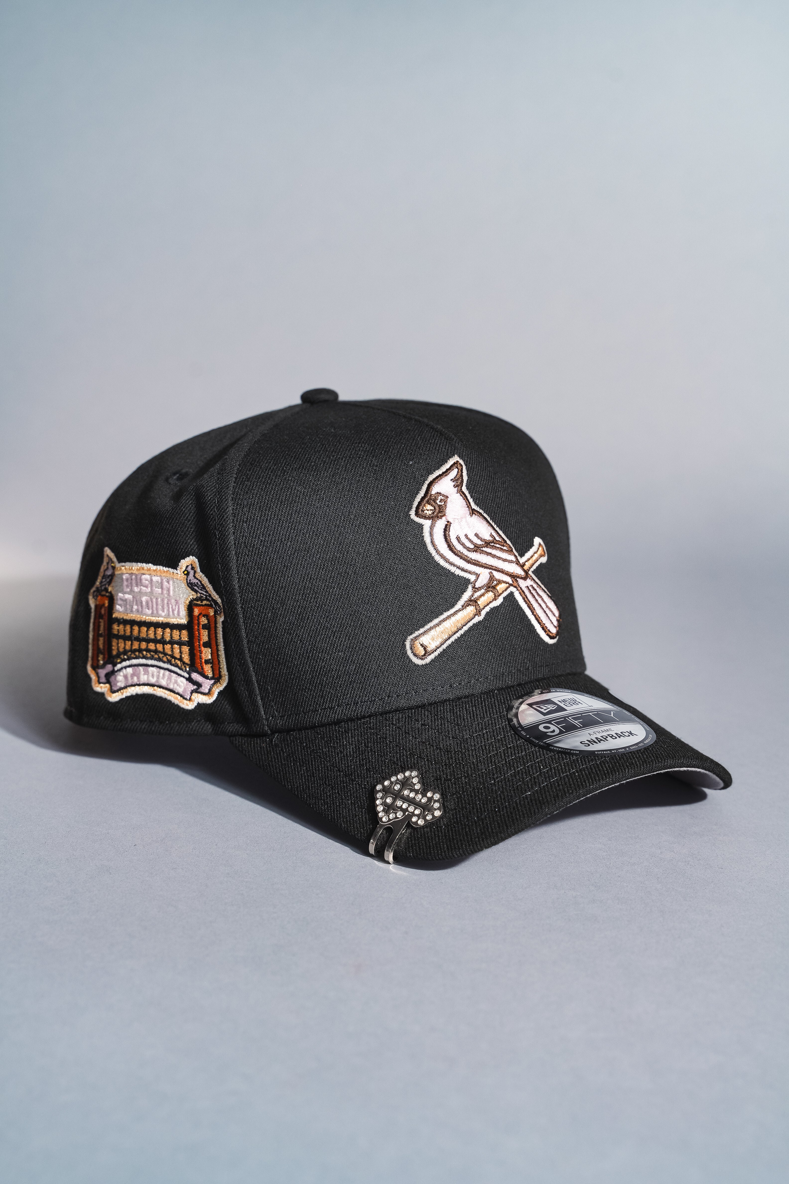 NEW ERA 9FIFTY A-FRAME BLACK ST LOUIS CARDINALS SNAPBACK W/ BUSCH STADIUM SIDE PATCH