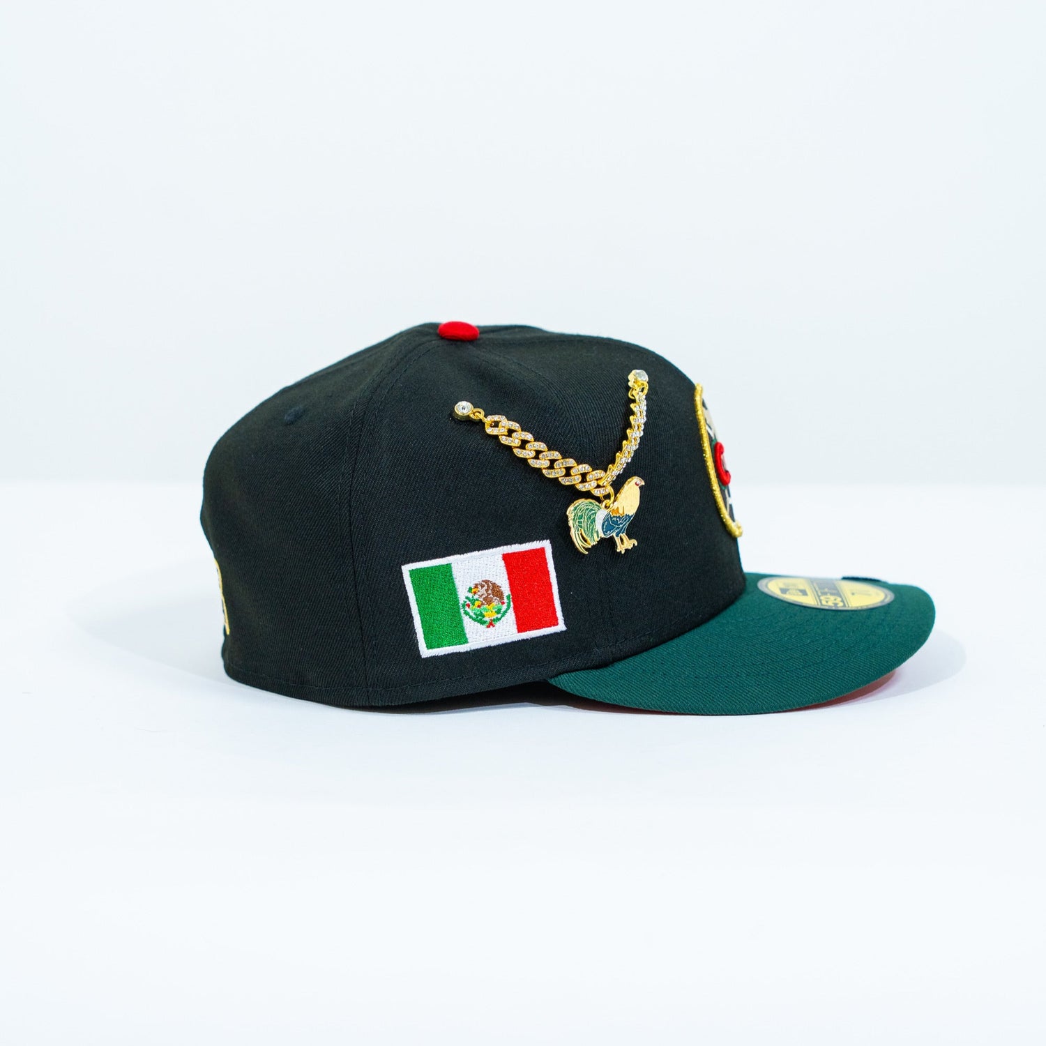 NEW ERA EXCLUSIVE 59FIFTY BLACK/ FOREST GREEN "CLUB AMERICA" W/ MEXICO FLAG SIDE PATCH