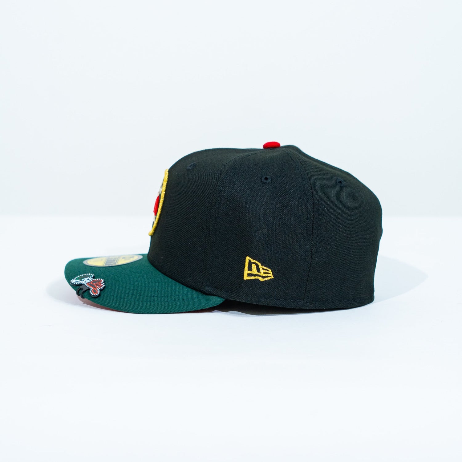 NEW ERA EXCLUSIVE 59FIFTY BLACK/ FOREST GREEN "CLUB AMERICA" W/ MEXICO FLAG SIDE PATCH