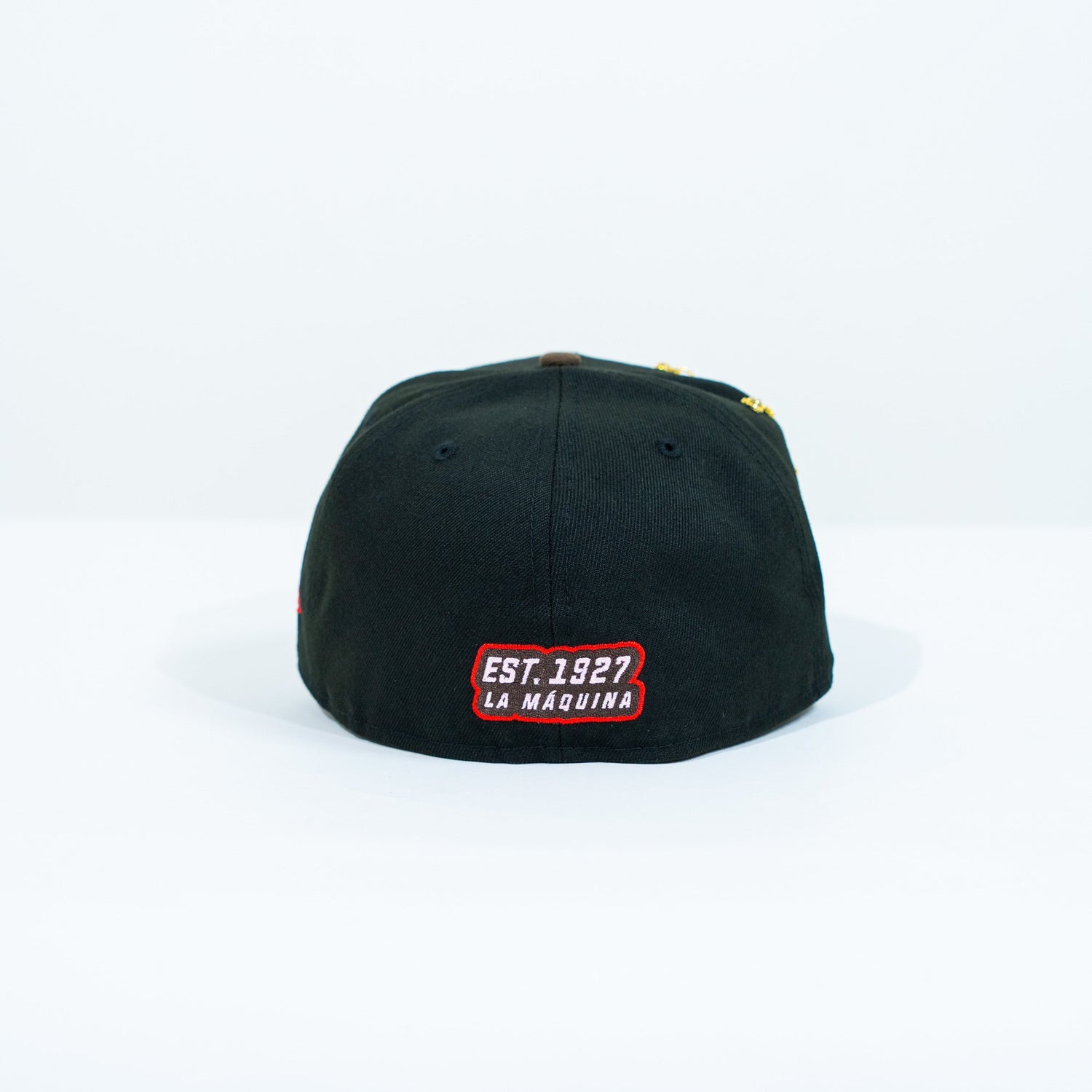 NEW ERA EXCLUSIVE 59FIFTY BLACK/ BROWN "CLUB CRUZ AZUL" W/ MEXICO FLAG SIDE PATCH