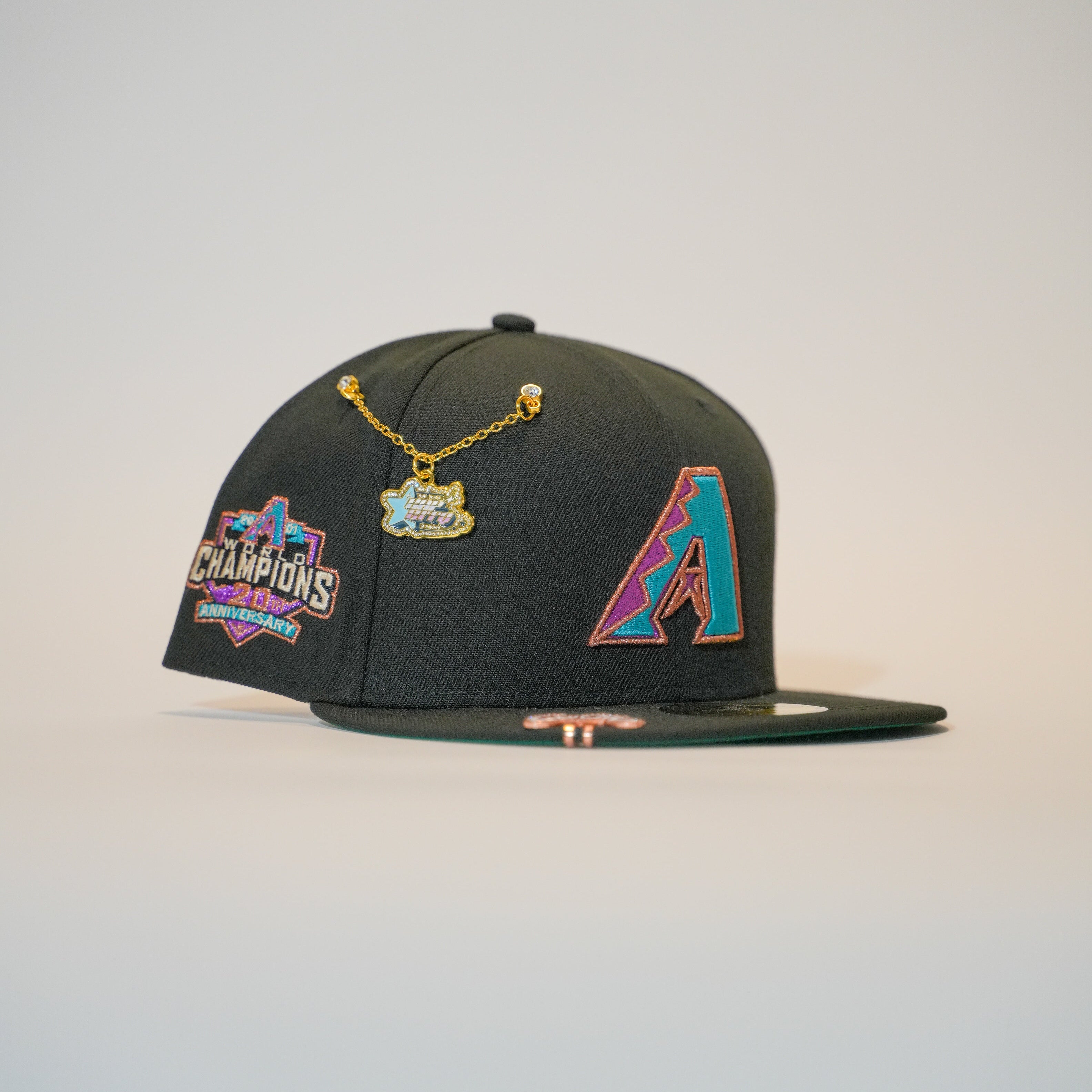 NEW ERA EXCLUSIVE 59FIFTY BLACK ARIZONA DIAMONDBACKS W/ WORLD SERIES CHAMPIONS SIDE PATCH