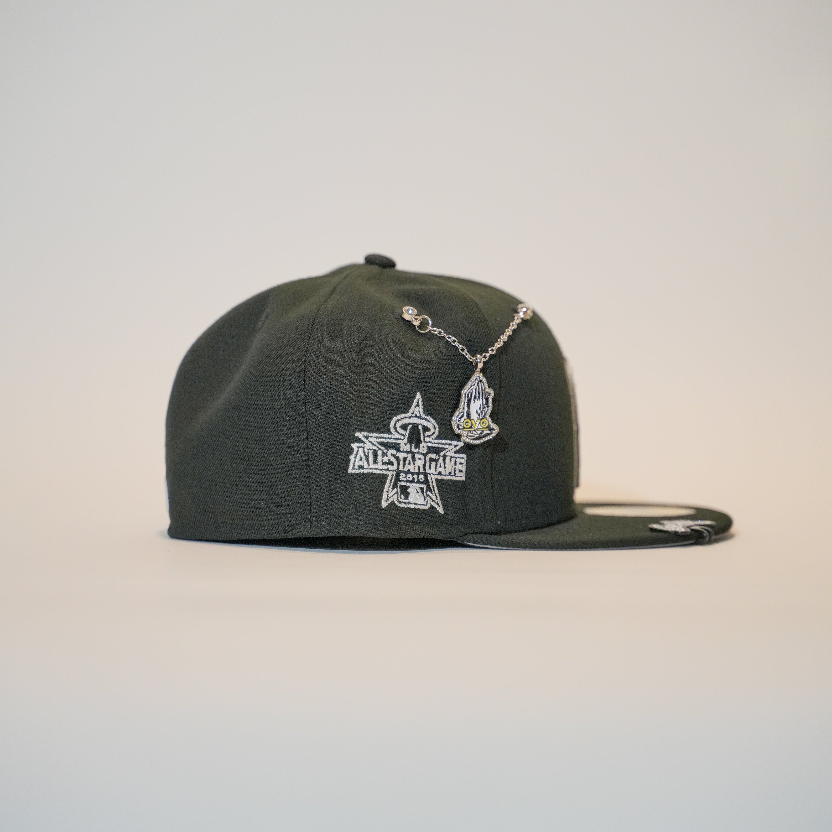 NEW ERA EXCLUSIVE 59FIFTY BLACK ANAHEIM ANGELS W/ ALL STAR GAME SIDE PATCH