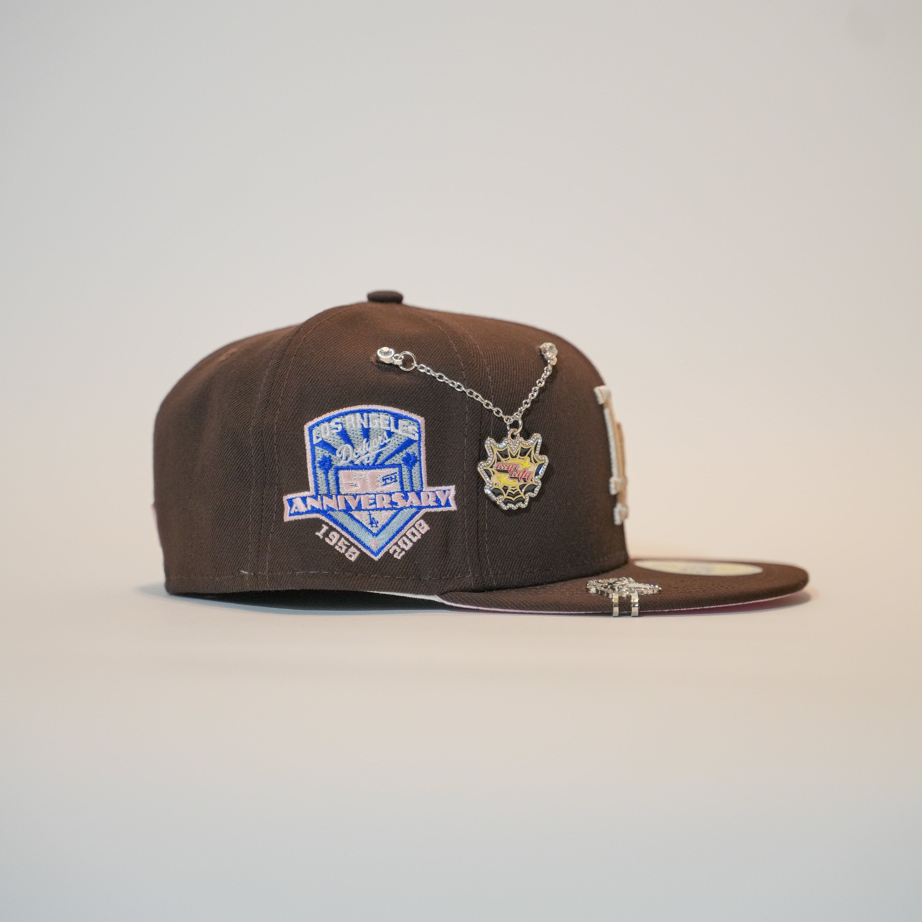 EXCLUSIVO DE NEW ERA 59FIFTY CROMADO BLANCO/ORO LOS ANGELES DODGERS CON PARCHE DEL JUEGO ALL STAR 2000 