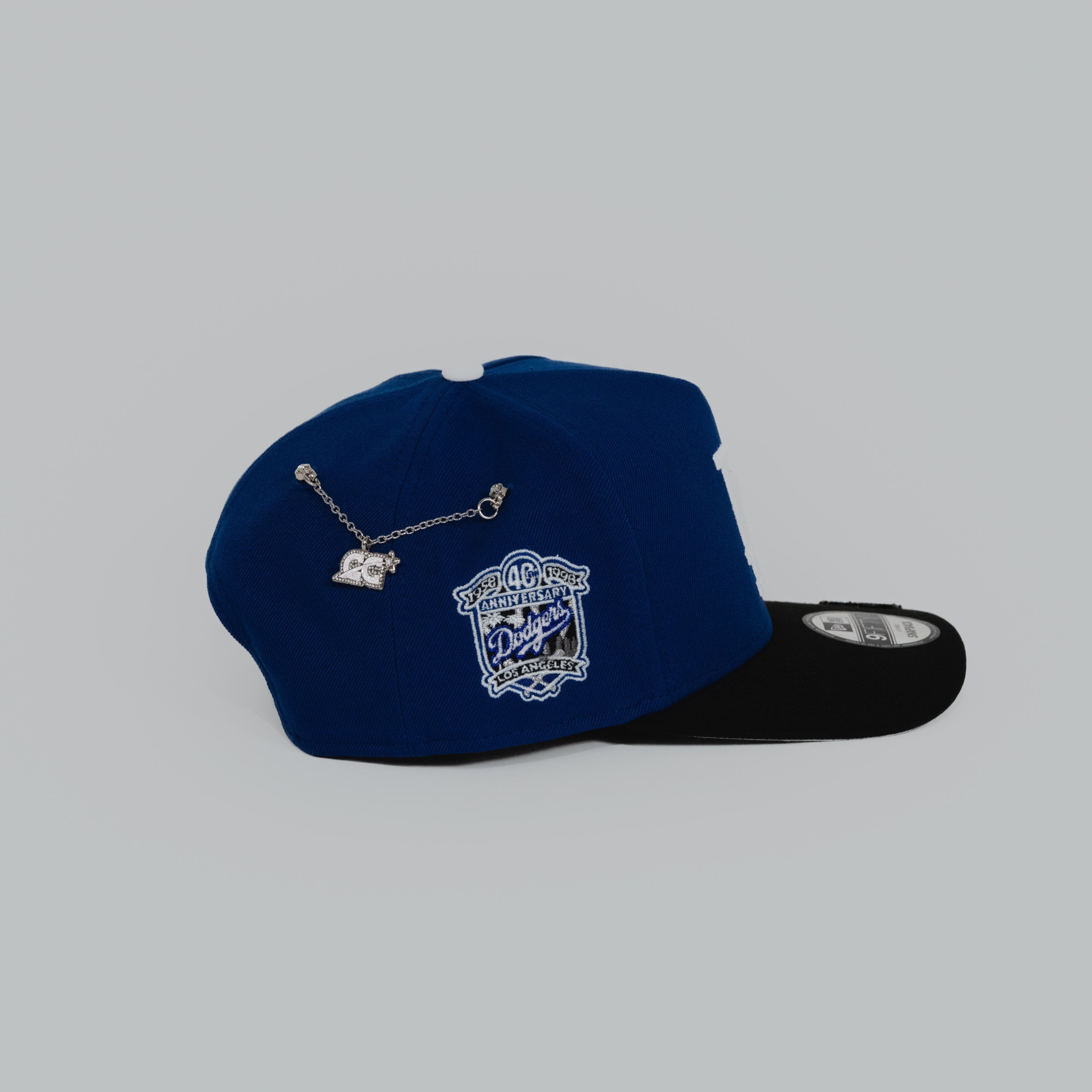 NEW ERA EXCLUSIVE 9FIFTY A-FRAME DODGER BLUE/ BLACK LOS ANGELES DODGERS SNAPBACK W/ 40TH ANNIVERSARY SIDE PATCH