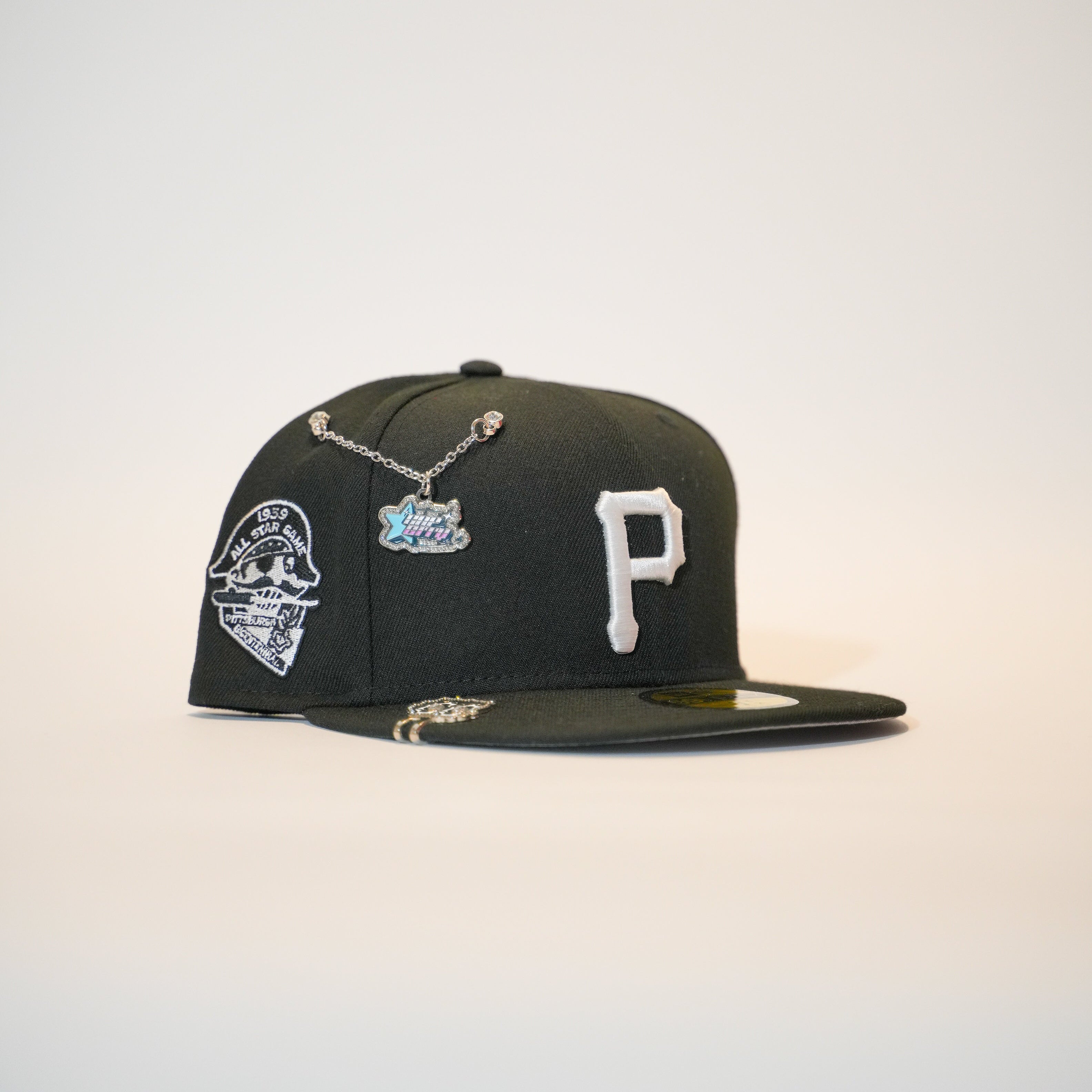 NEW ERA EXCLUSIVE 59FIFTY BLACK PITTSBURGH PIRATES W/ 1959 ALL STAR GAME SIDE PATCH