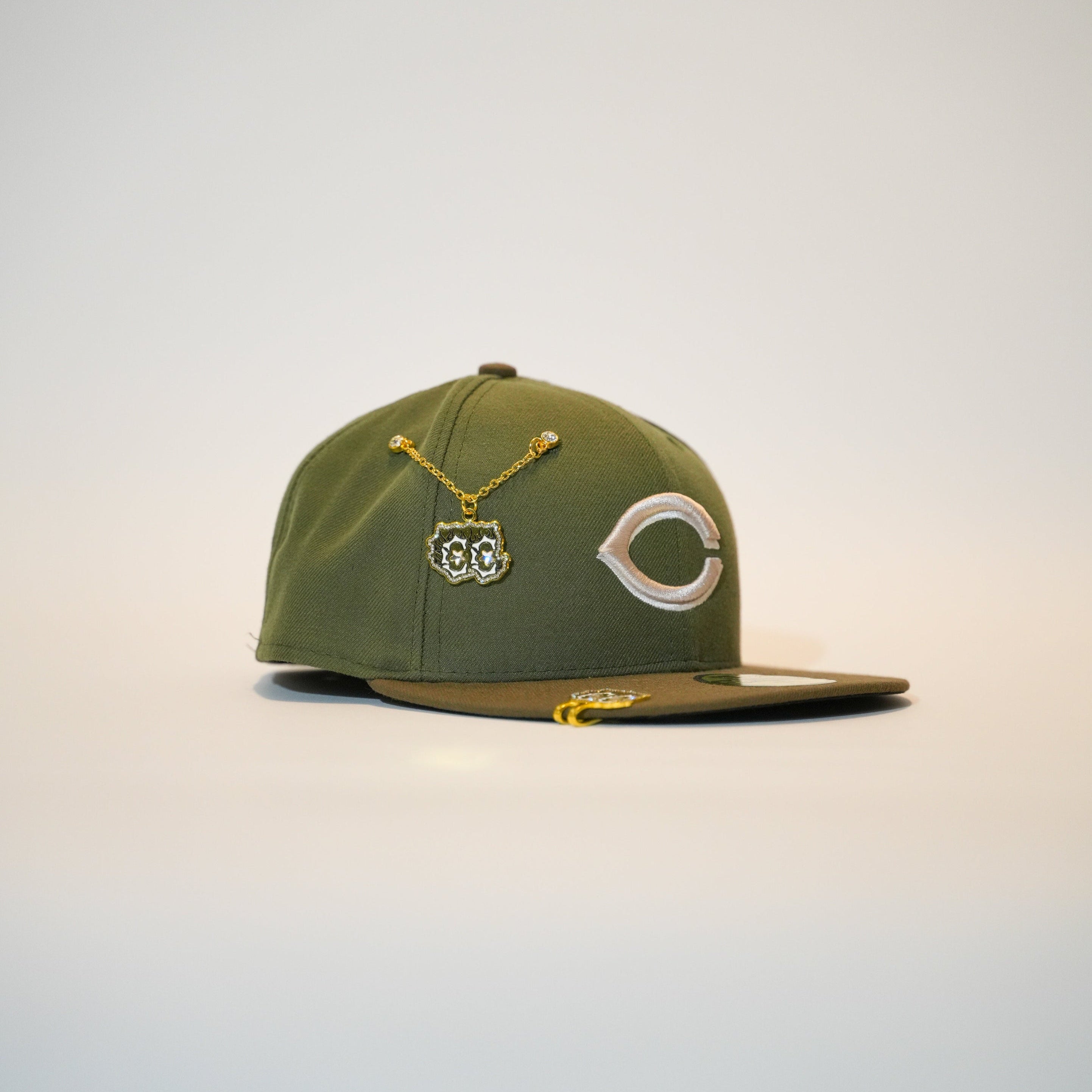 NEW ERA EXCLUSIVE 59FIFTY OLIVE/ BROWN CINCINNATI REDS TWO TONE