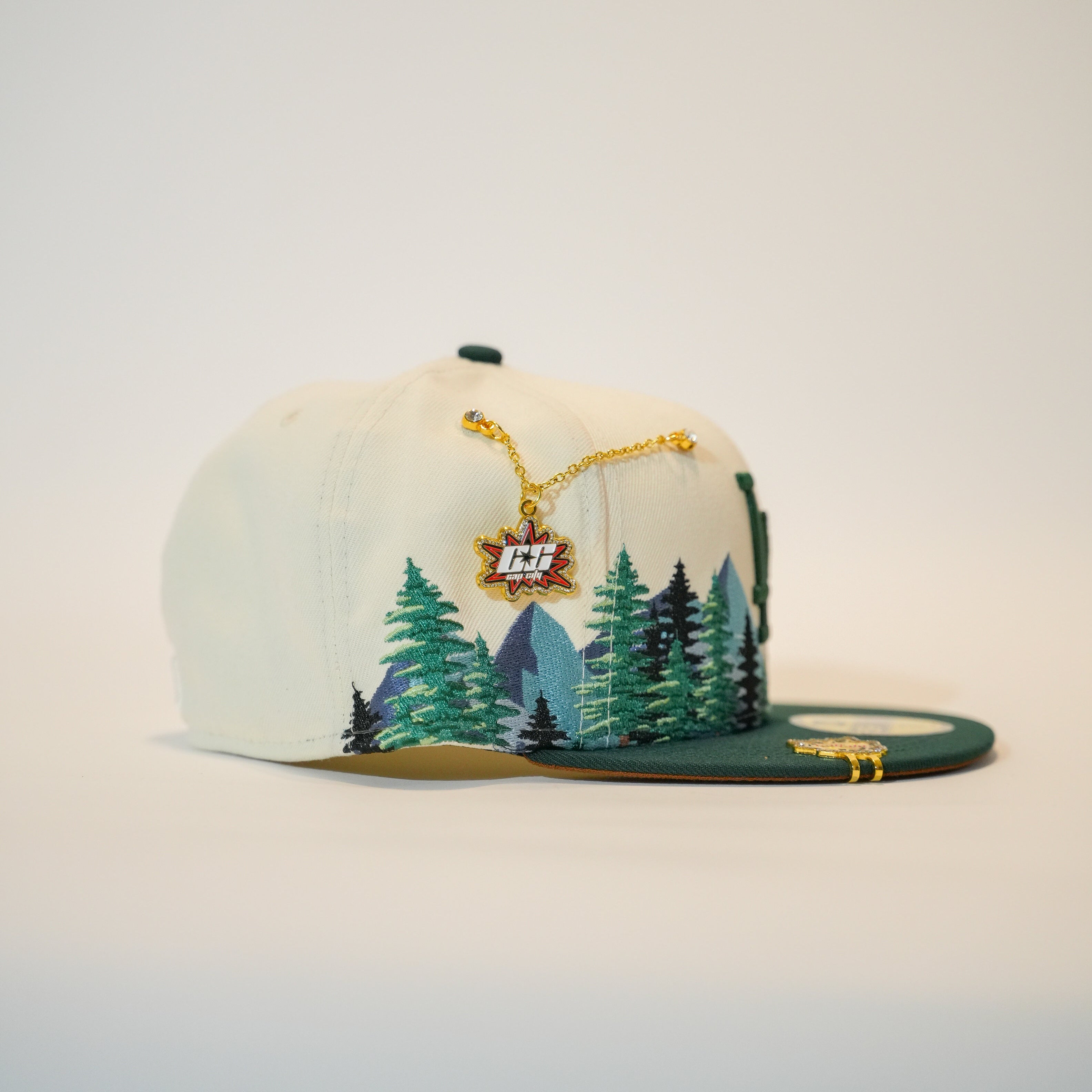 NEW ERA EXCLUSIVE 59FIFTY CHROME/FOREST GREEN LOS ANGELES DODGERS W/ PINE TREES