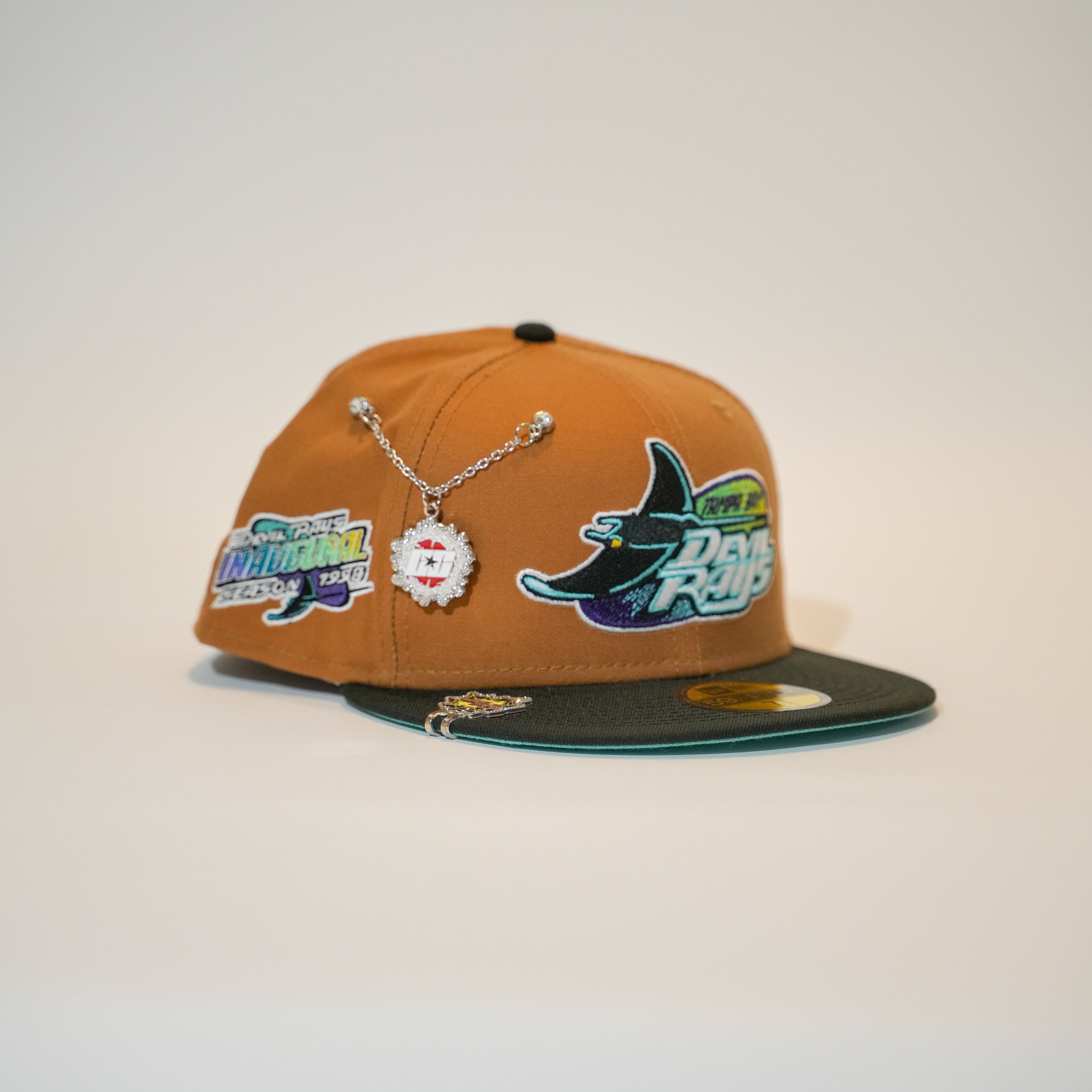 NEW ERA EXCLUSIVE 59FIFTY BRONZE/BLACK TAMPA DEVILRAYS W/ 1998 INAUGURAL SEASON SIDE PATCH