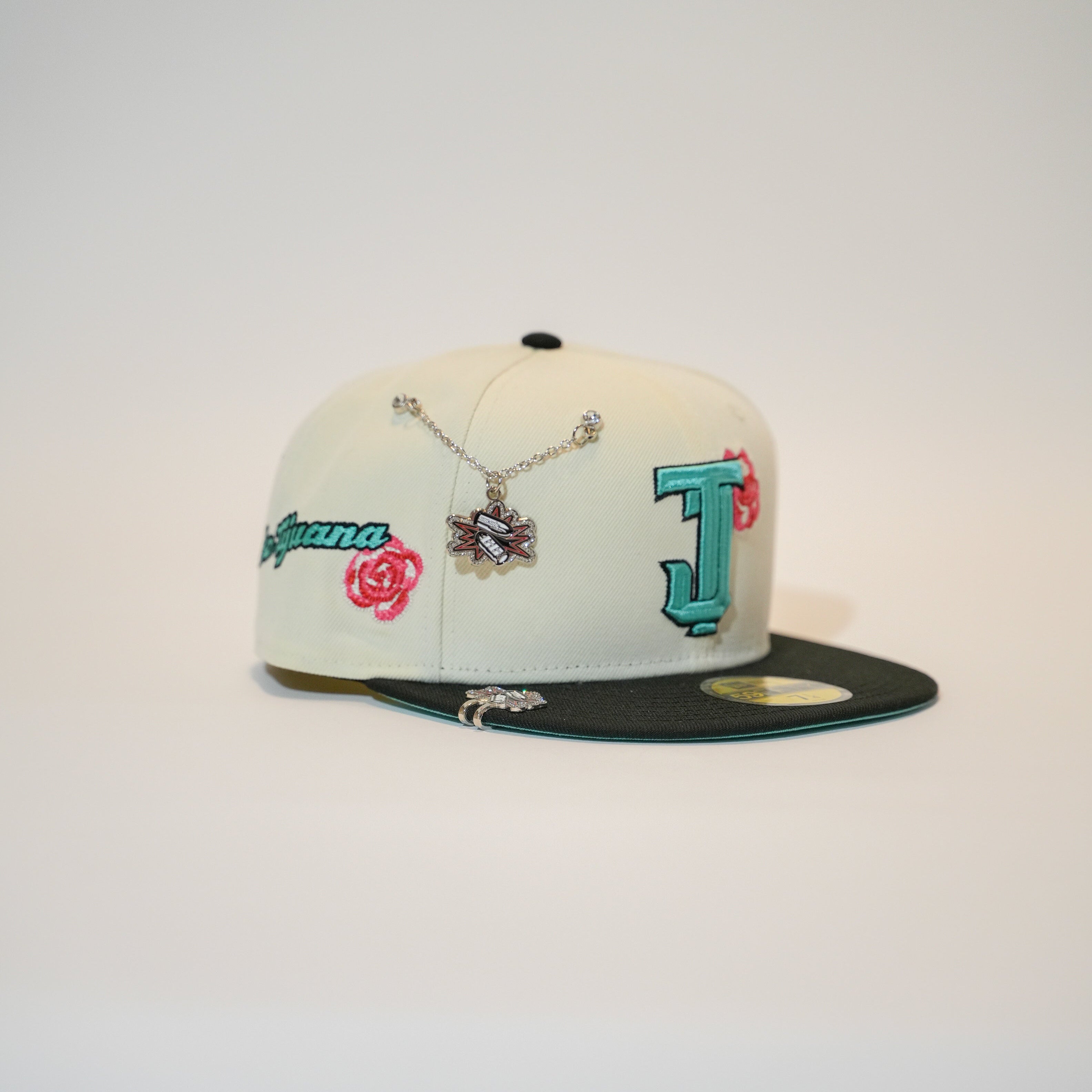 NEW ERA EXCLUSIVE 59FIFTY CHROME/ BLACK TOROS DE TIJUANA W/ "TIJUANA" SIDE PATCH