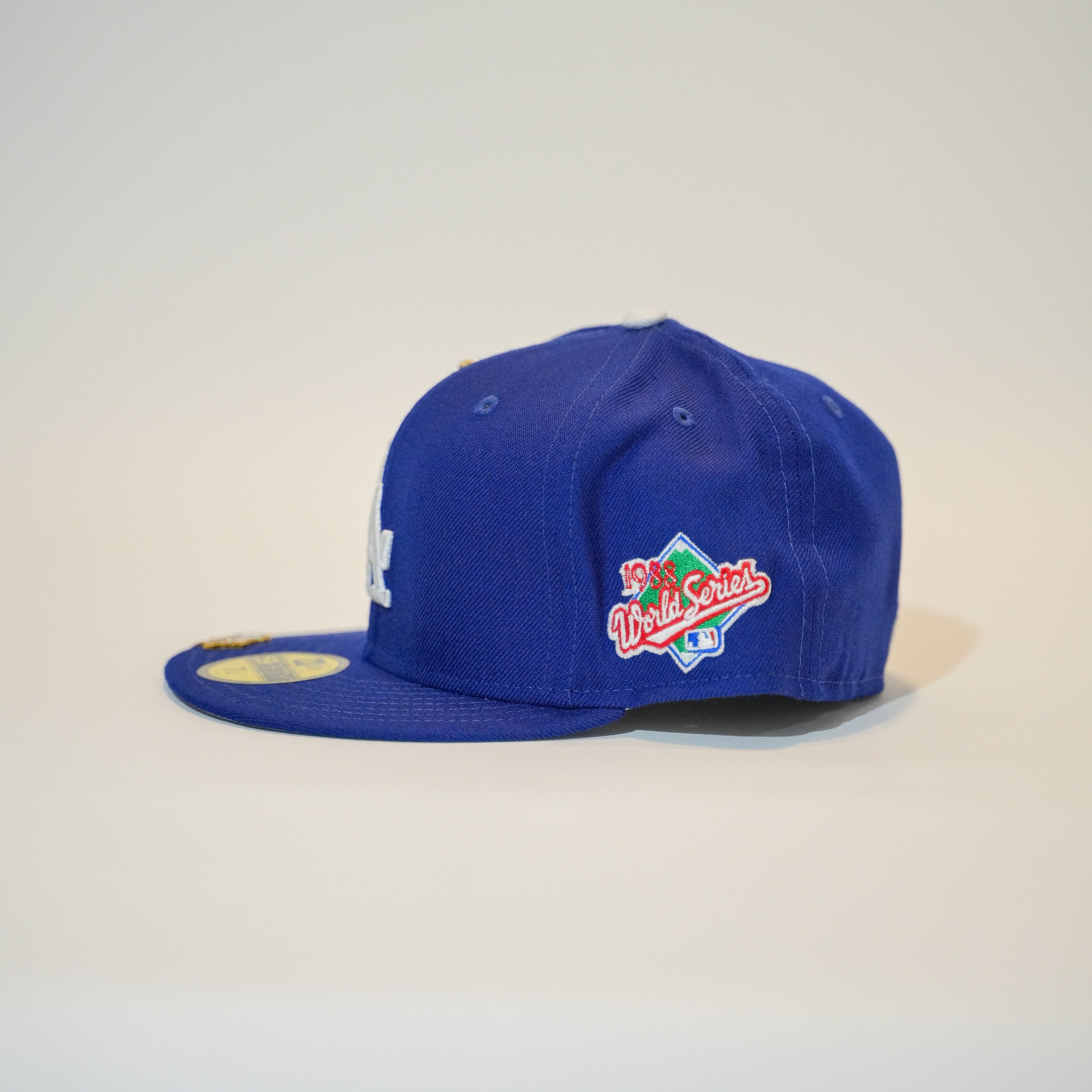 NEW ERA EXCLUSIVE 59FIFTY BLUE LOS ANGELES DODGERS W/ 1988 WORLD SERIES SIDE PATCH