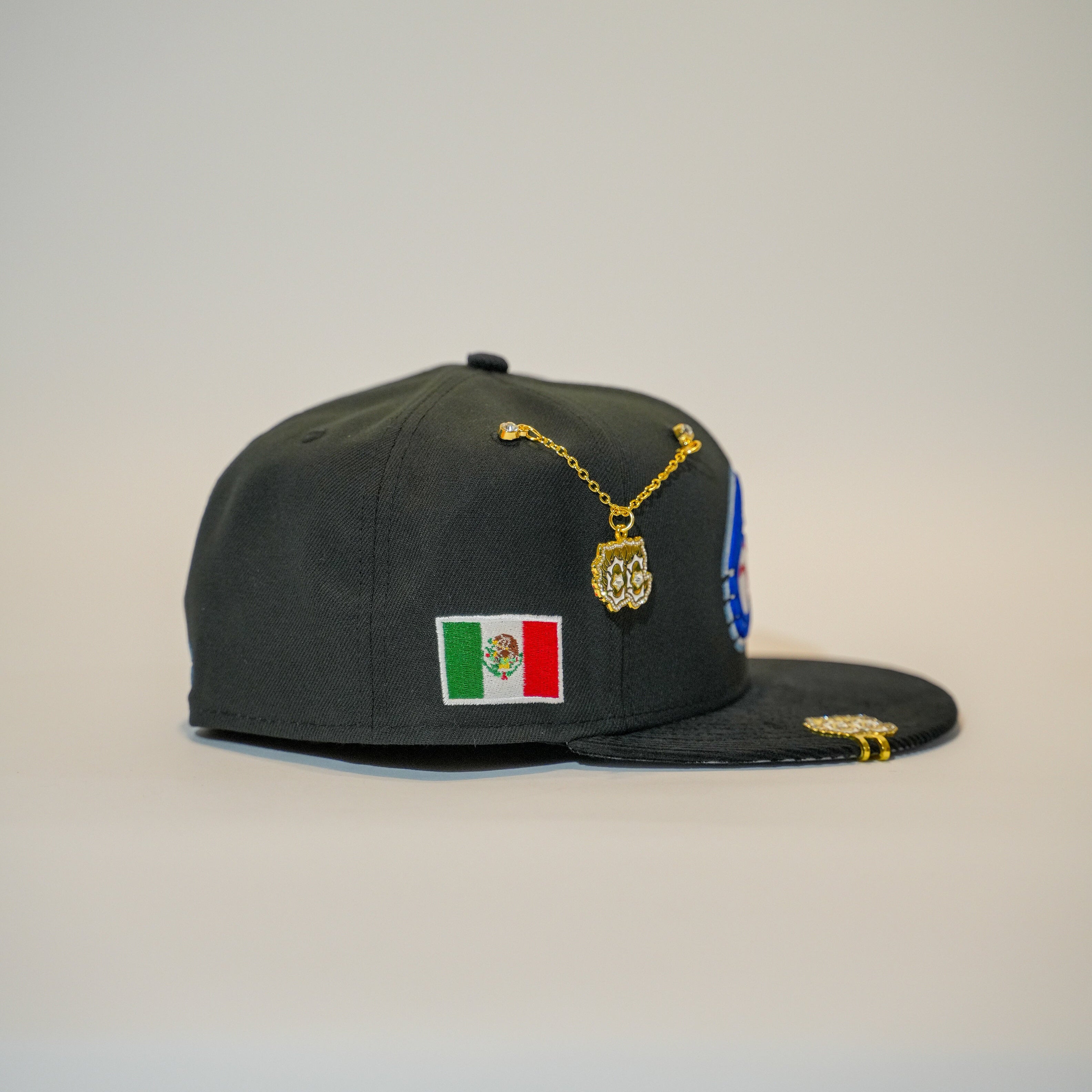 NEW ERA EXCLUSIVE 59FIFTY BLACK/ CORDUROY CHARROS DE JALISCO W/ MEXICO FLAG SIDE PATCH