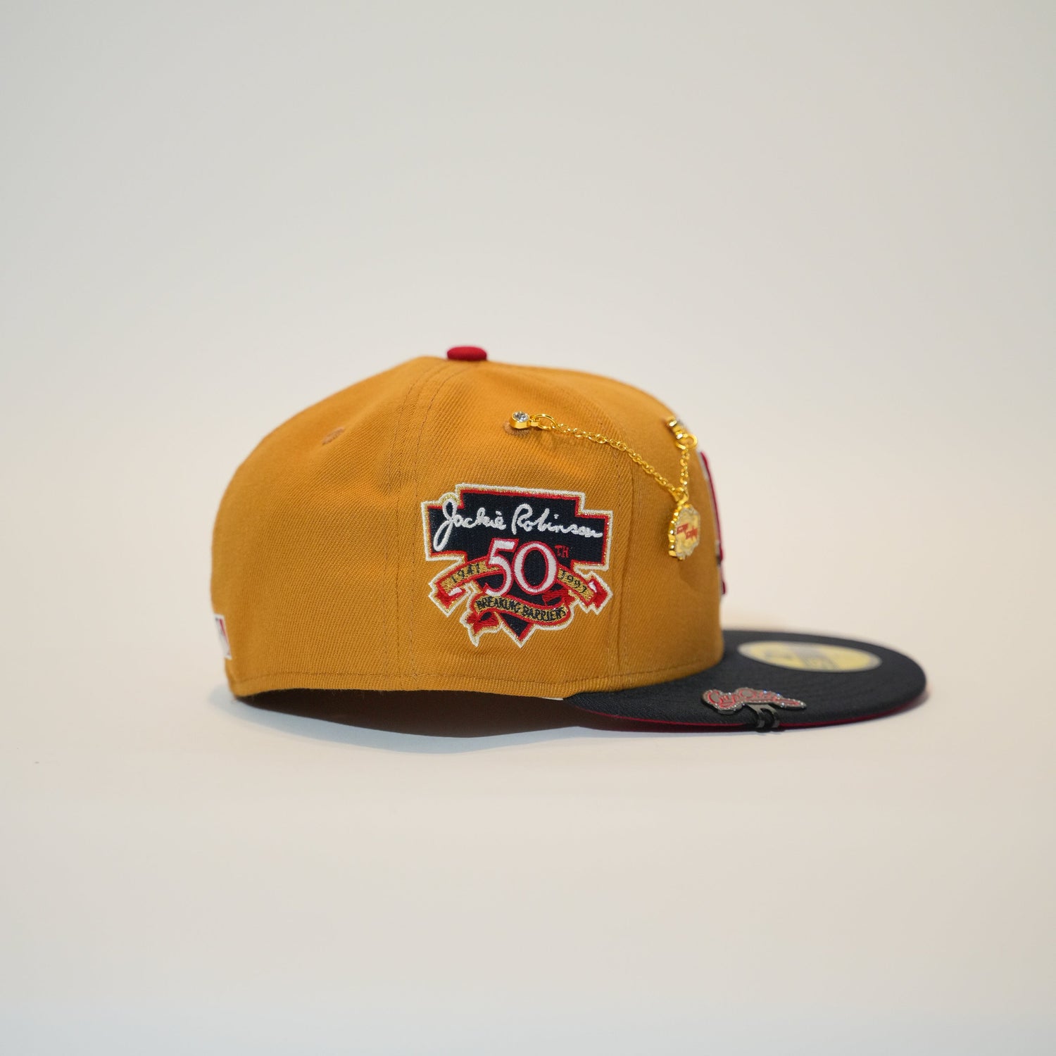 NEW ERA EXCLUSIVE 59FIFTY BRONZE/NAVY LOS ANGELES DODGERS W/ JACKIE ROBINSON SIDE PATCH