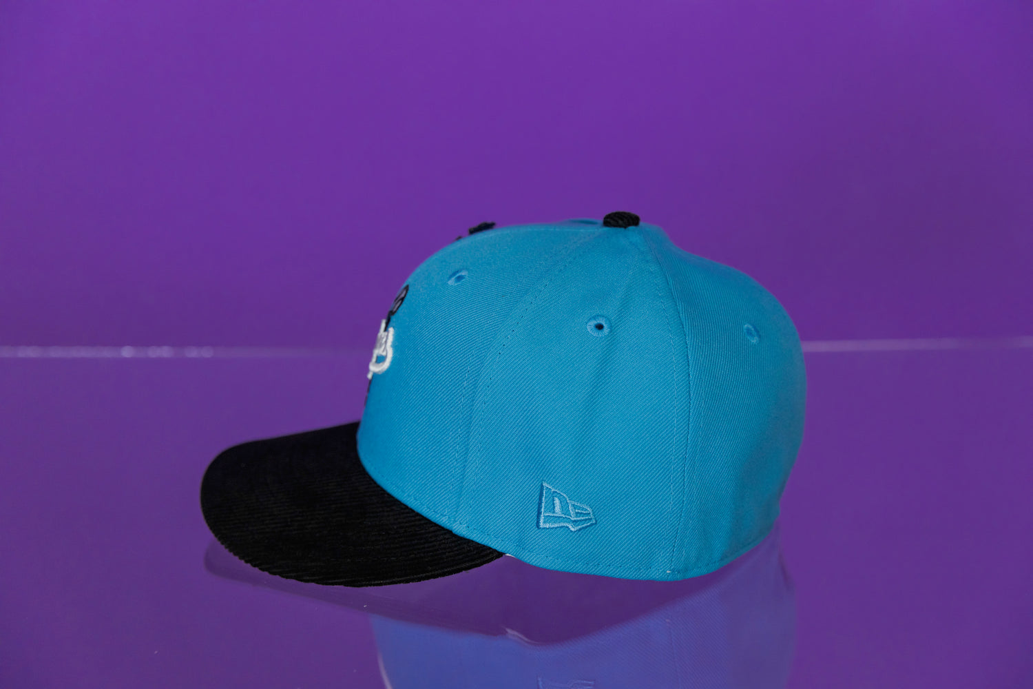 NEW ERA EXCLUSIVE 59FIFTY ICY BLUE/CORDUROY LOS ANGELES DODGERS W/ 50TH ANNIVERSARY SIDE PATCH