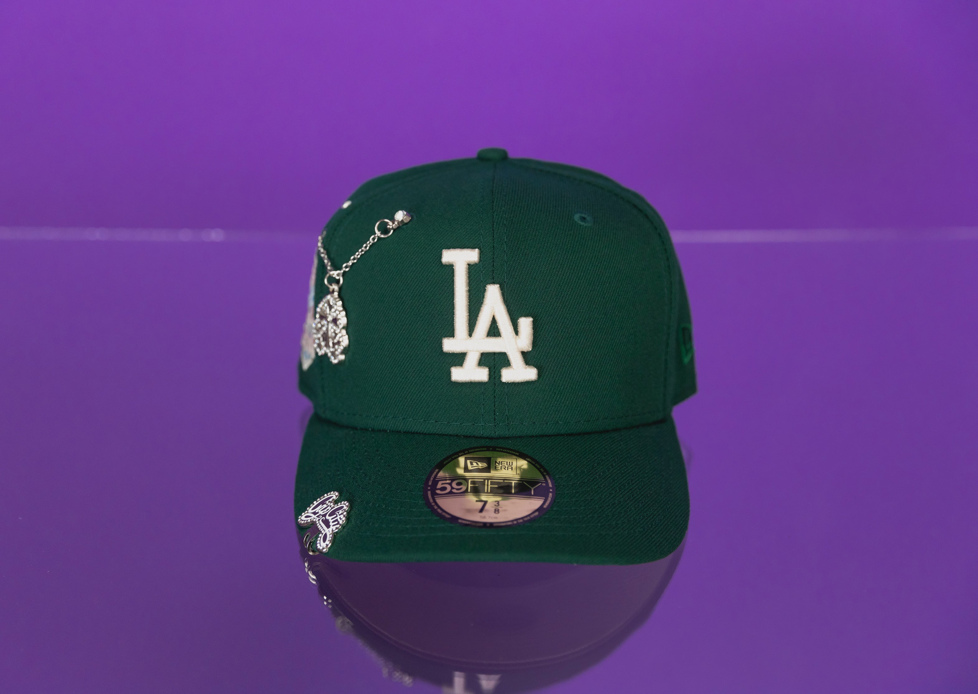 EXCLUSIVO DE NEW ERA 59FIFTY CROMADO BLANCO/ORO LOS ANGELES DODGERS CON PARCHE DEL JUEGO ALL STAR 2000 