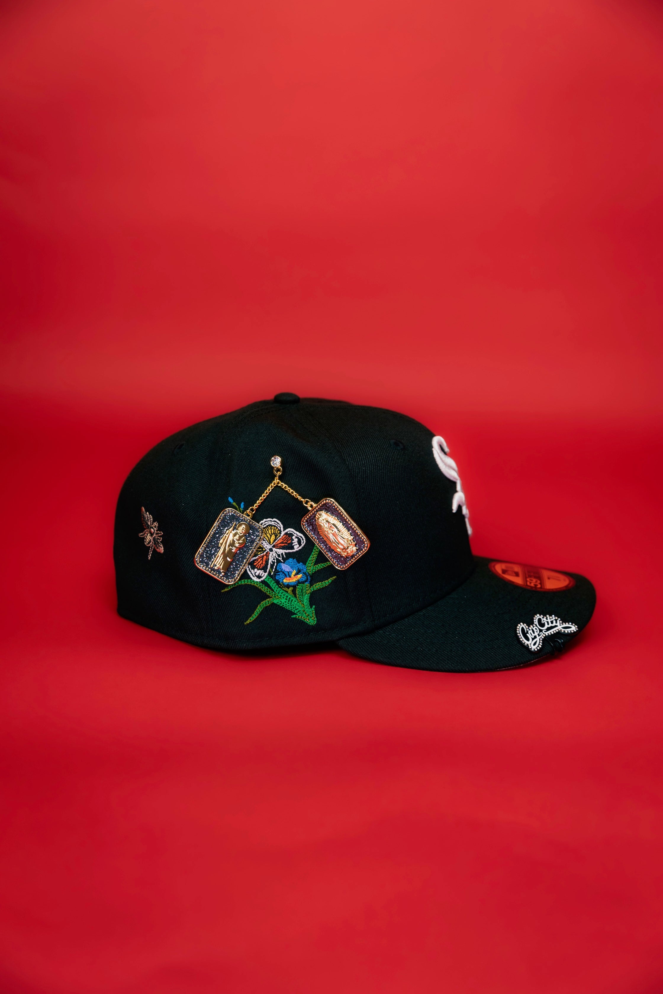 NEW ERA EXCLUSIVE 59FIFTY BLACK CHICAGO WHITE SOX "FOR EVERY LIVING THING" W/ EMBROIDERY