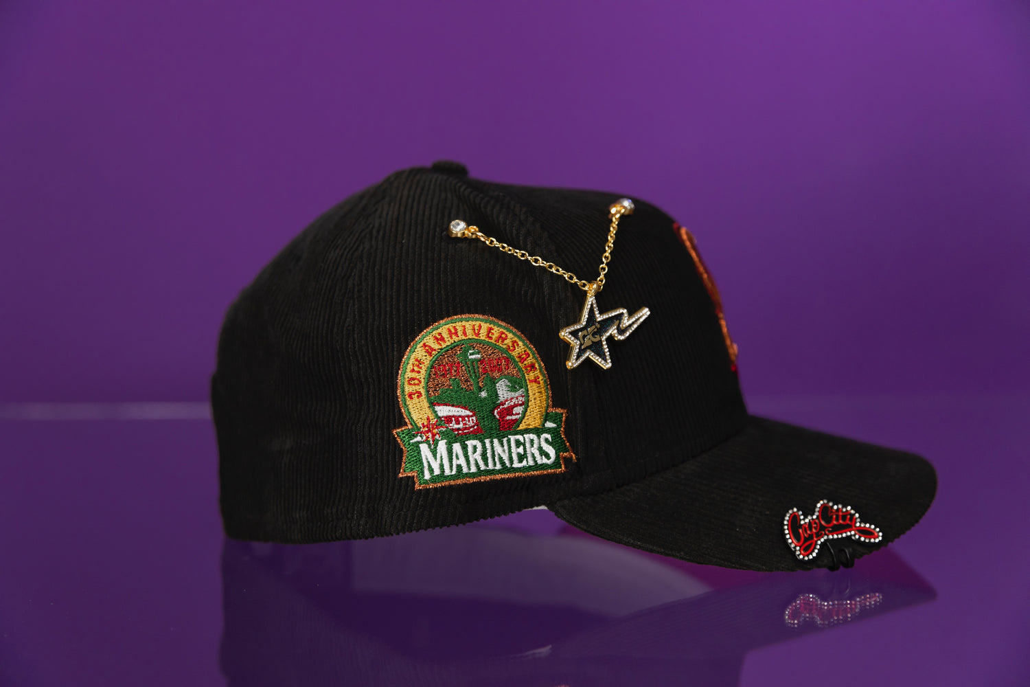 NEW ERA EXCLUSIVE 59FIFTY CORDUROY SEATTLE MARINERS W/ 30TH ANNIVERSARY SIDE PATCH