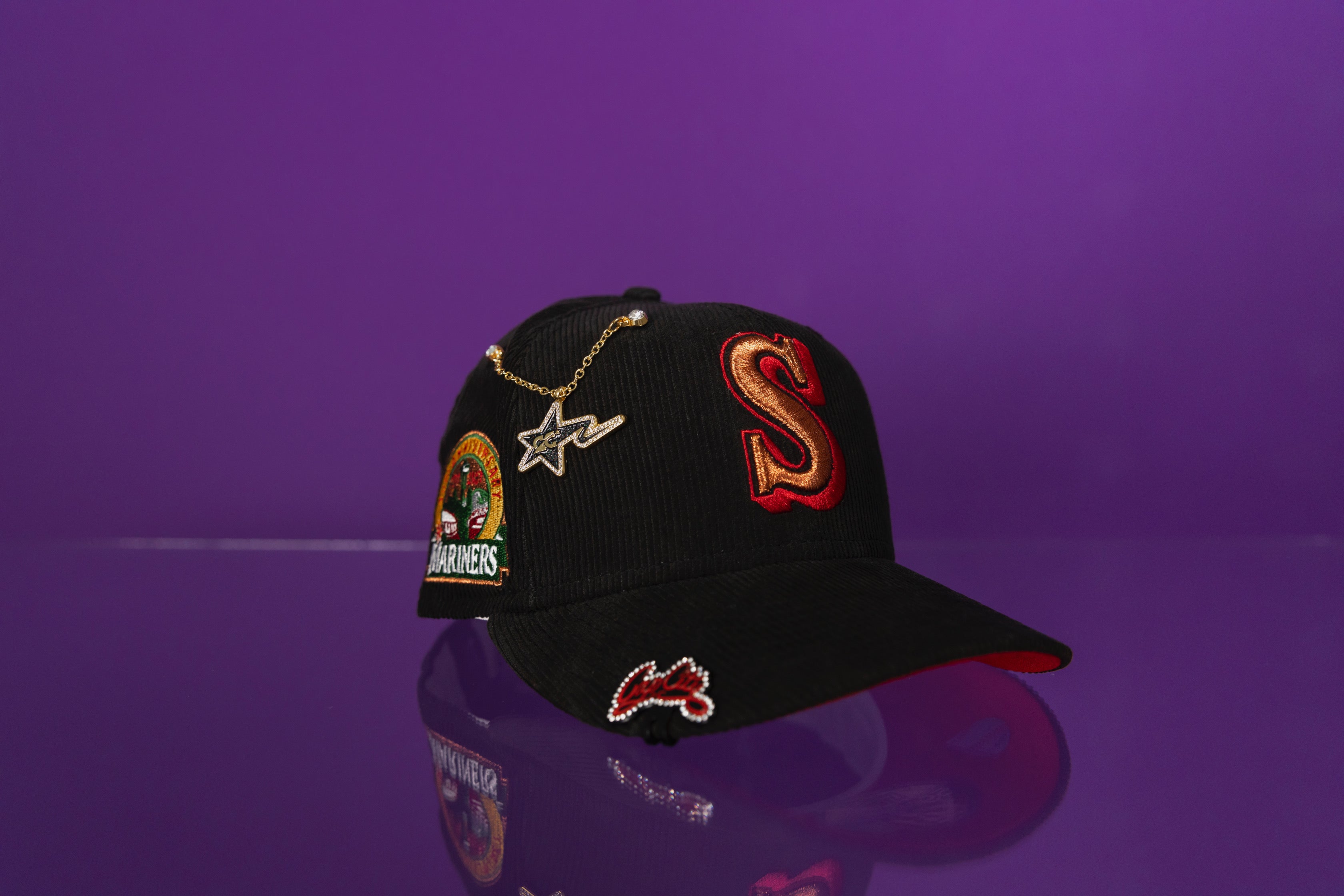 NEW ERA EXCLUSIVE 59FIFTY CORDUROY SEATTLE MARINERS W/ 30TH ANNIVERSARY SIDE PATCH