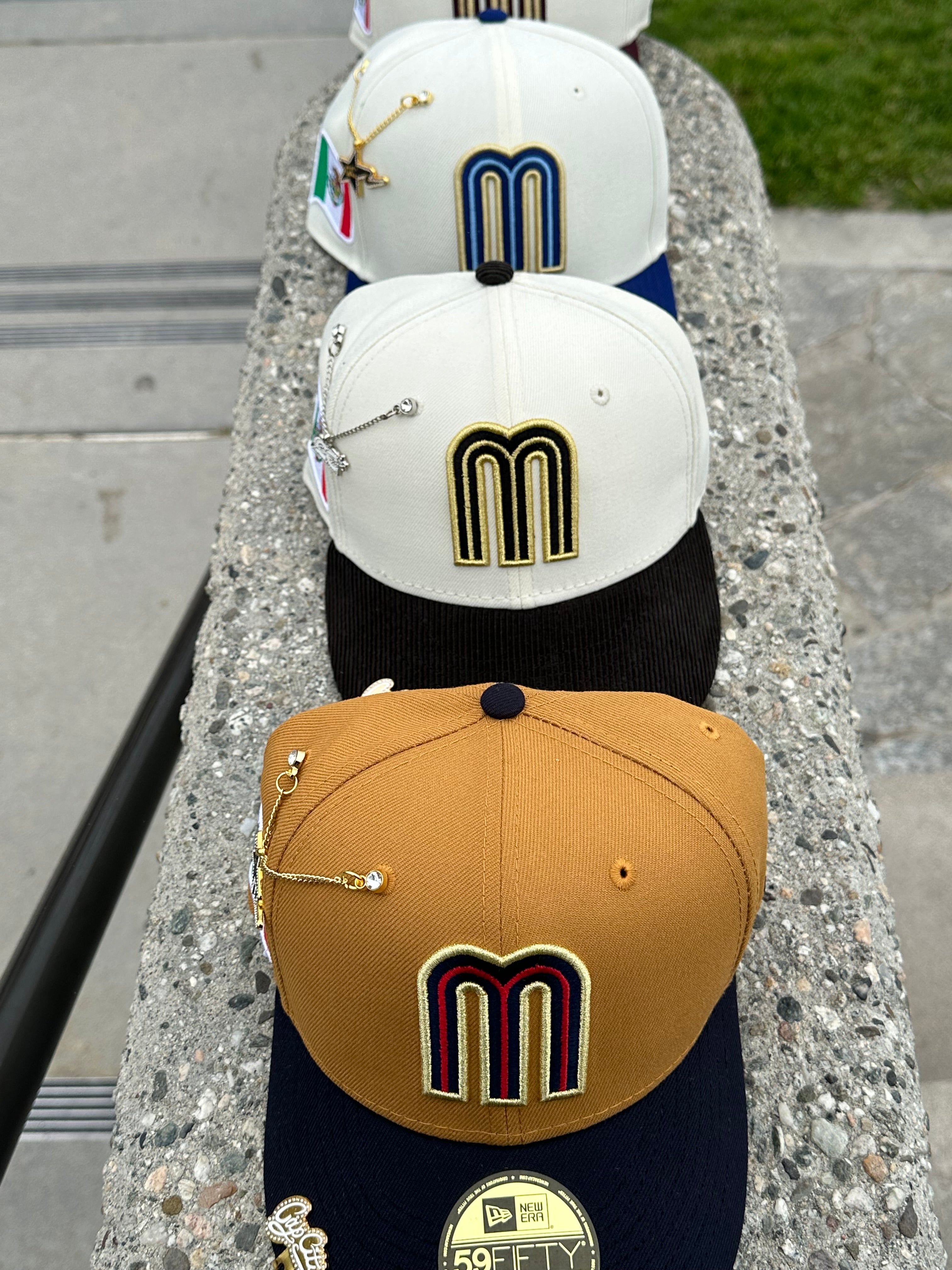 NEW ERA EXCLUSIVE 59FIFTY TAN/NAVY MEXICO TWO TONE