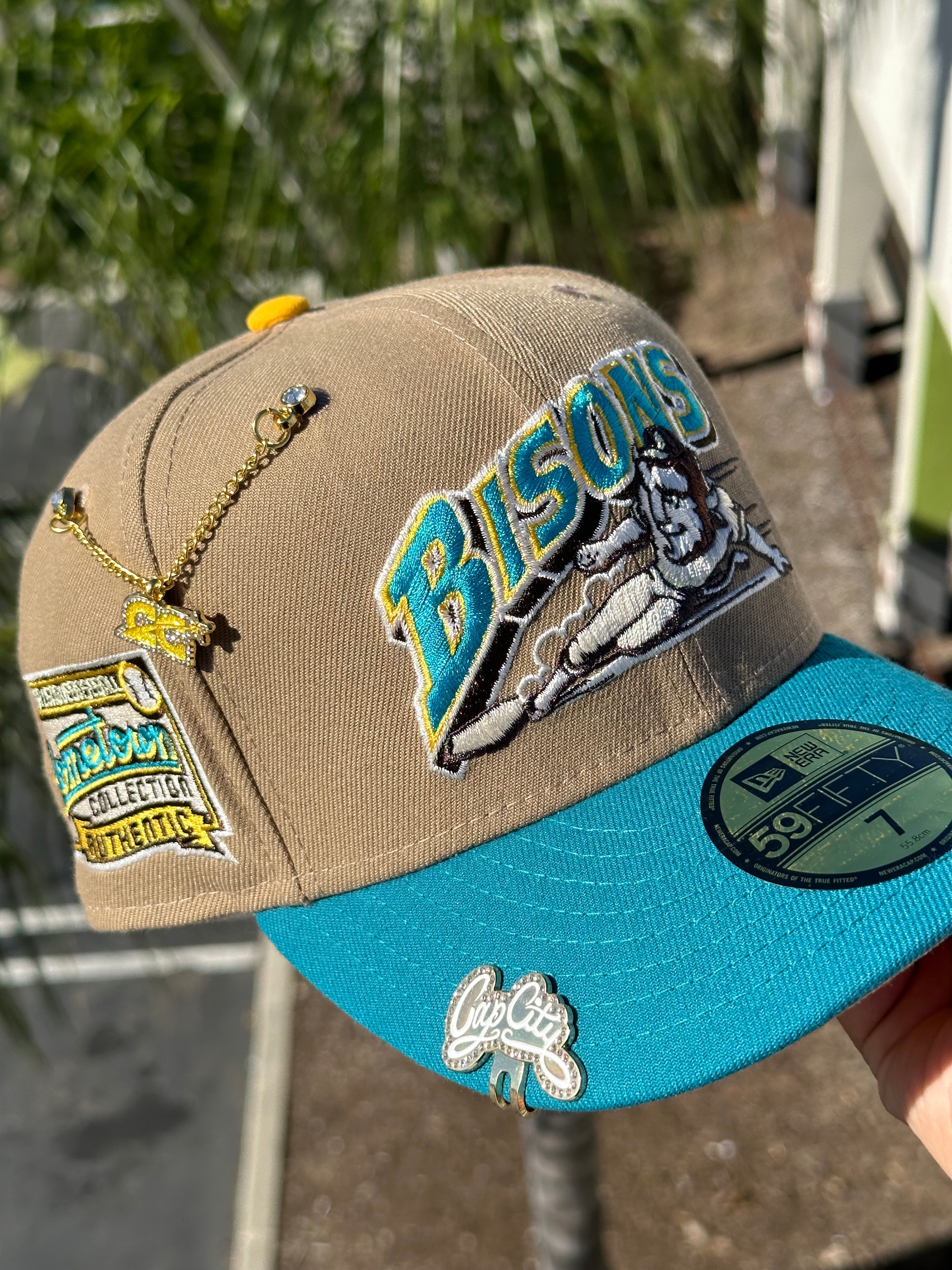 NEW ERA EXCLUSIVE 59FIFTY KHAKI/TURQUOISE BUFFALO BISONS W
