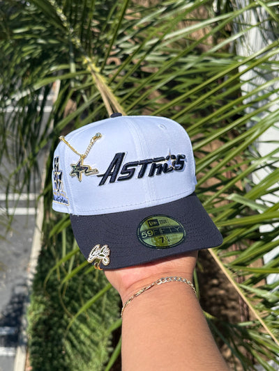 NEW ERA EXCLUSIVE 59FIFTY WHITE/NAVY HOUSTON ASTROS W/ 35TH ANNIVERSARY PATCH (GREY UV)
